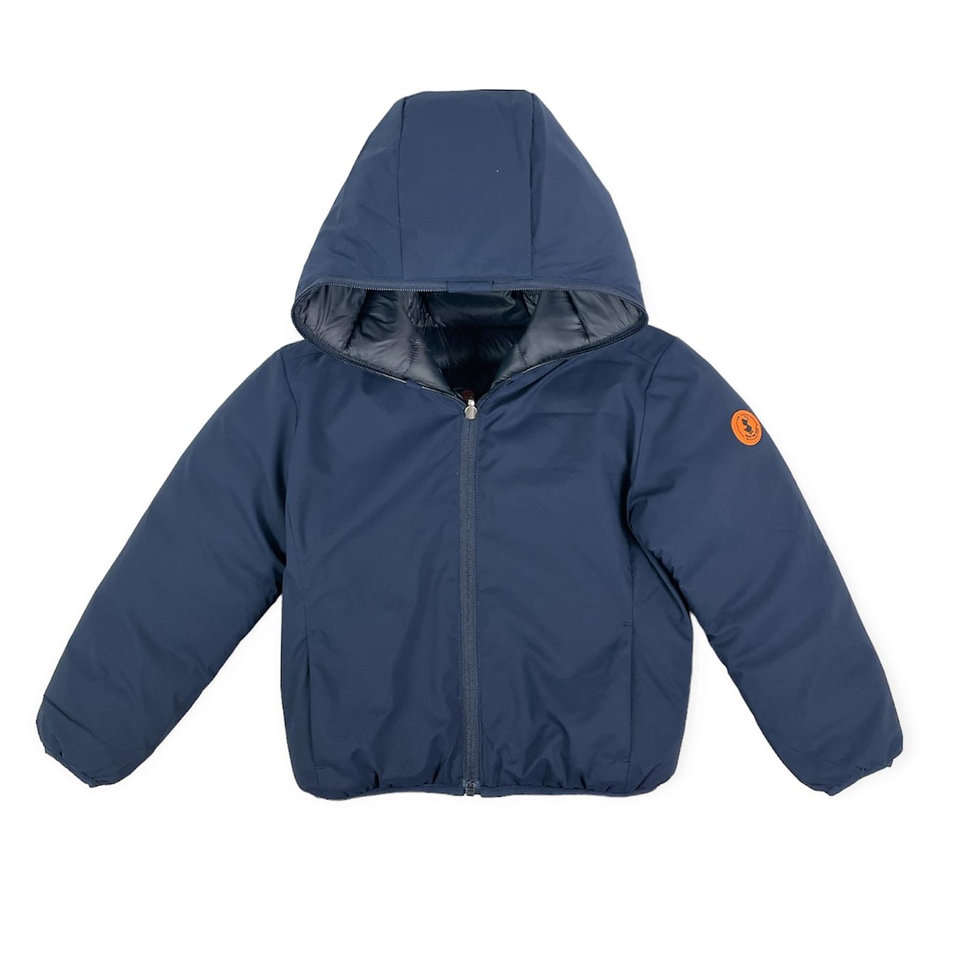 Save The Duck Kid giubbotto blu reversibile con cappuccio