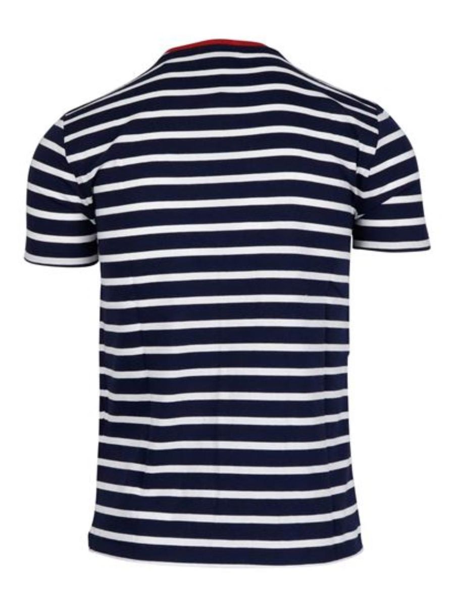 T-shirt Polo Ralph Lauren a righe blu-bianco con ricamo logo