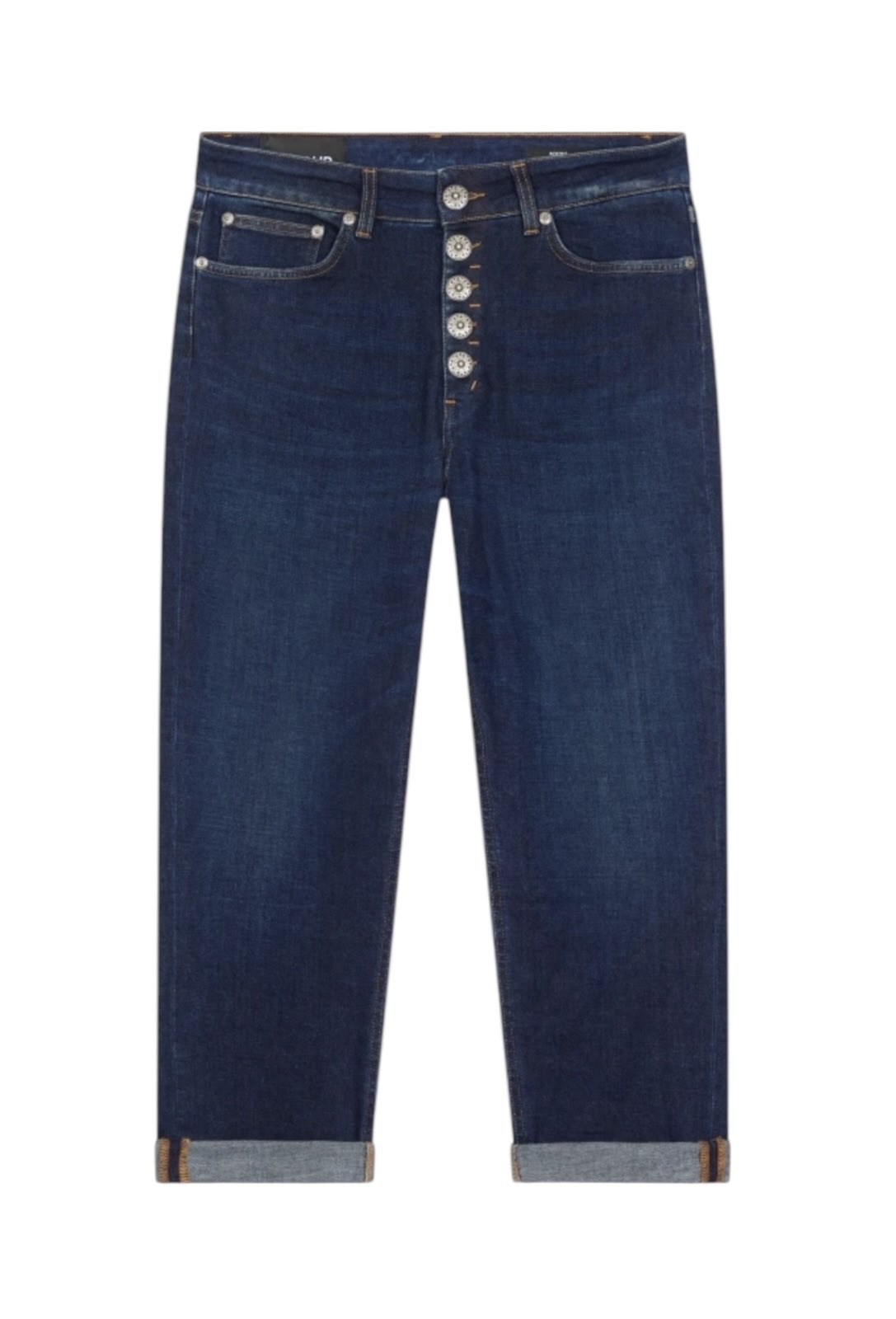 DonDup jeans in denim blu cinque tasche con chiusura con bottoni - Main Image