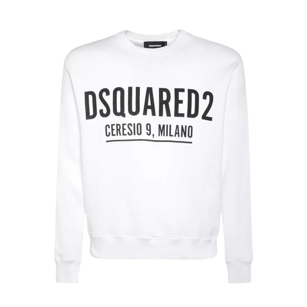 Dsquared2 Felpa Girocollo Cotone Garzato Uomo Megagriffe