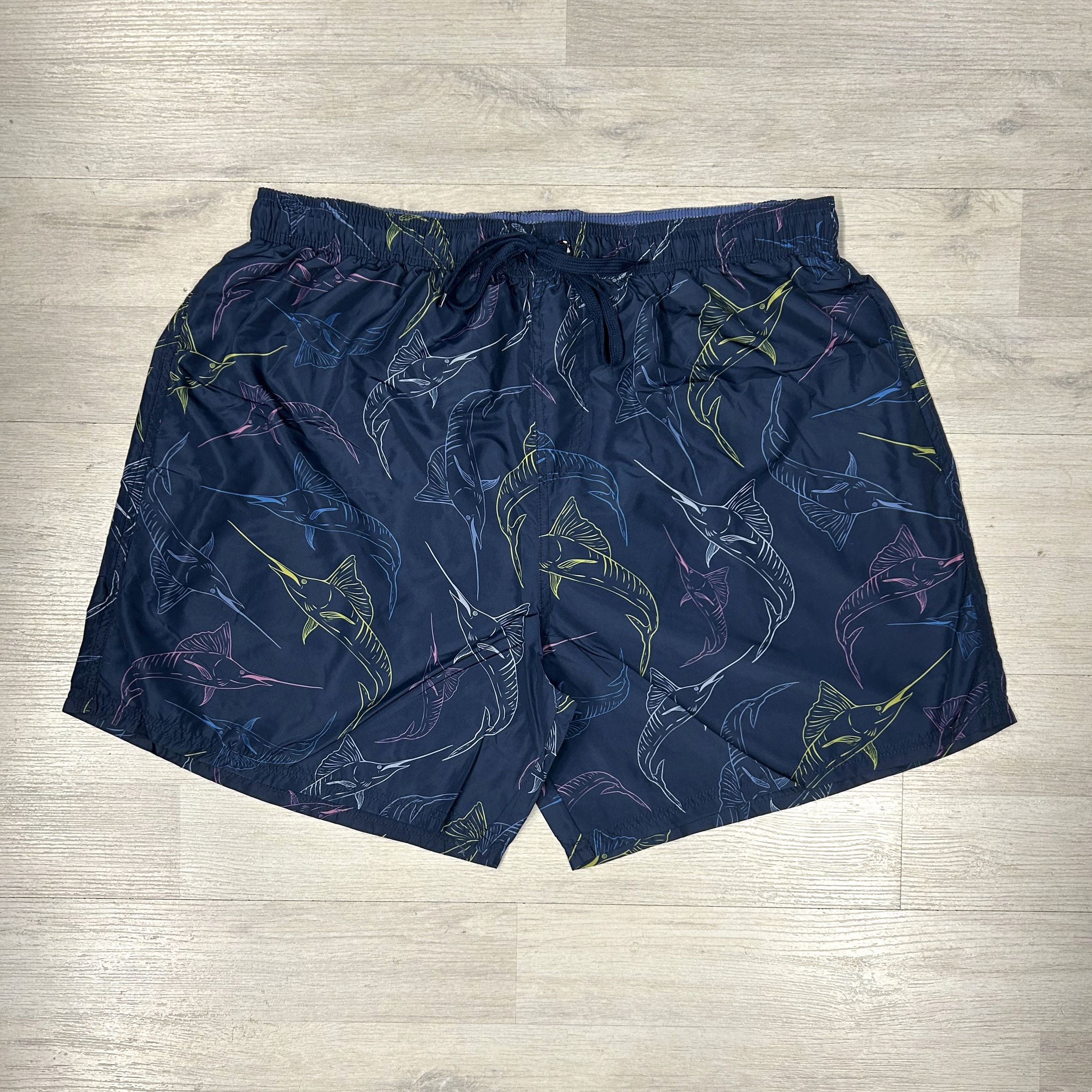 Boxer mare taglie grandi uomo ad asciugatura rapida - Blu con fantasia Maxfort