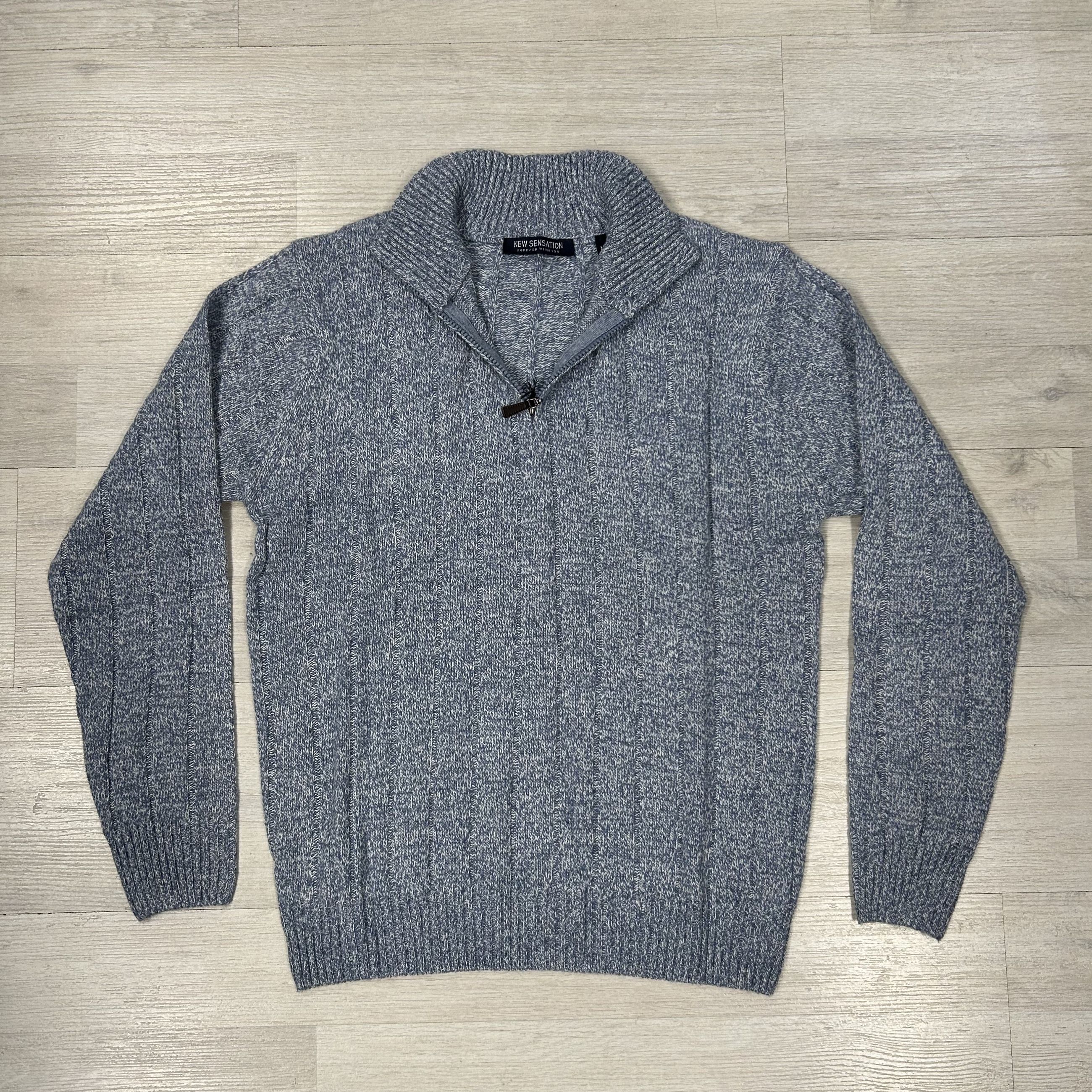 Maglione uomo mezza zip in misto lana