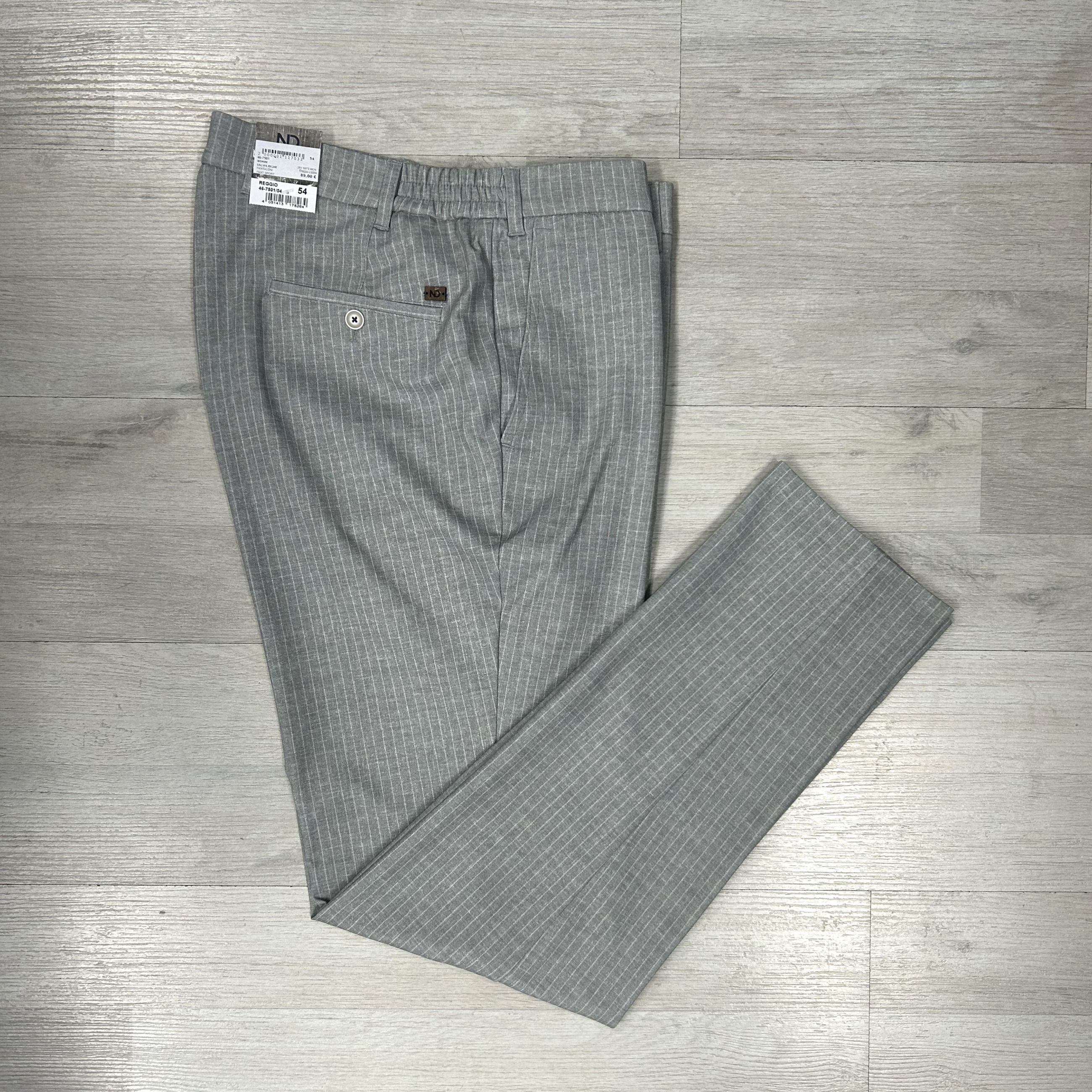 Pantaloni Luigi Morini gessati con elastico posteriore- Collezione Primavera/Estate