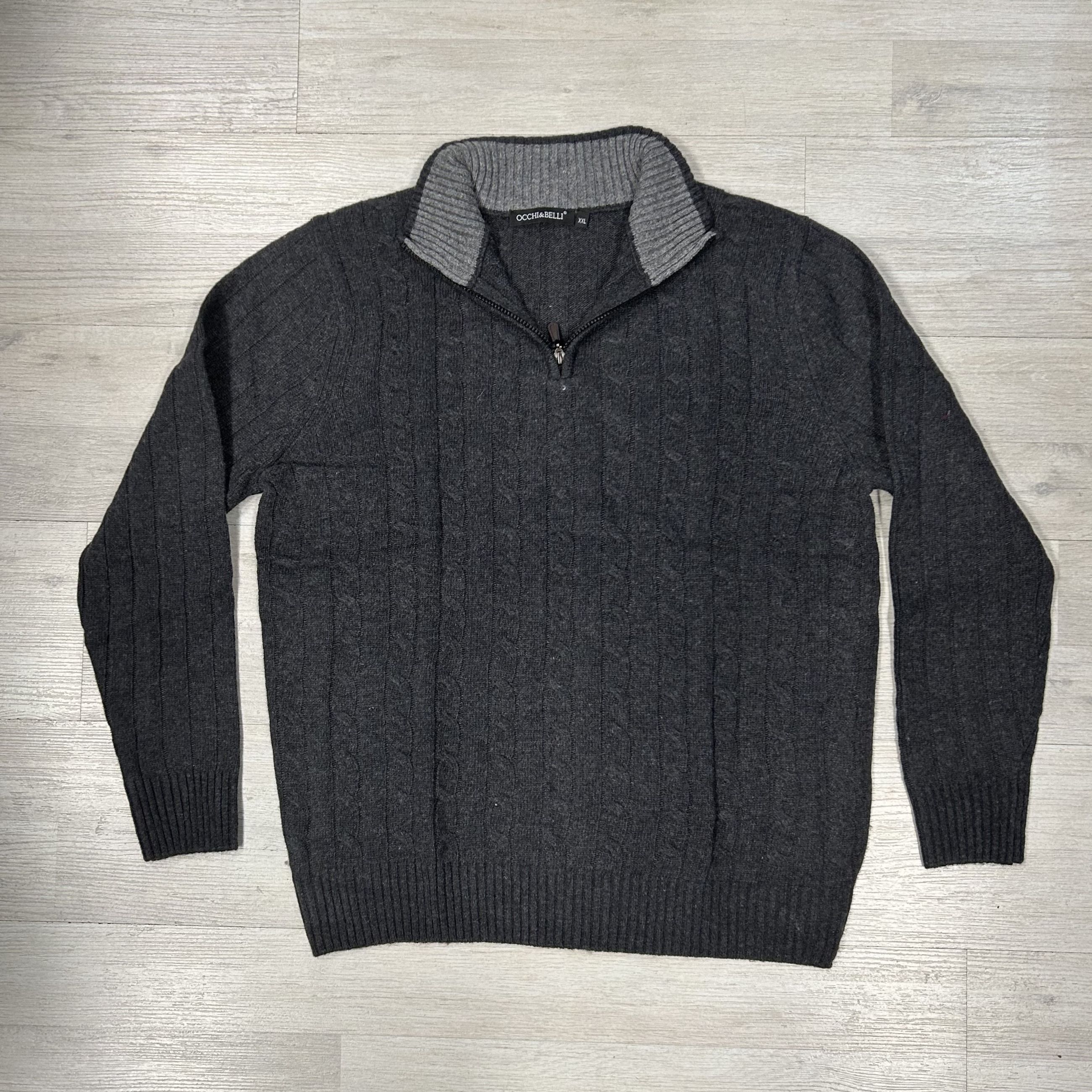 Maglione uomo mezza zip in misto lana