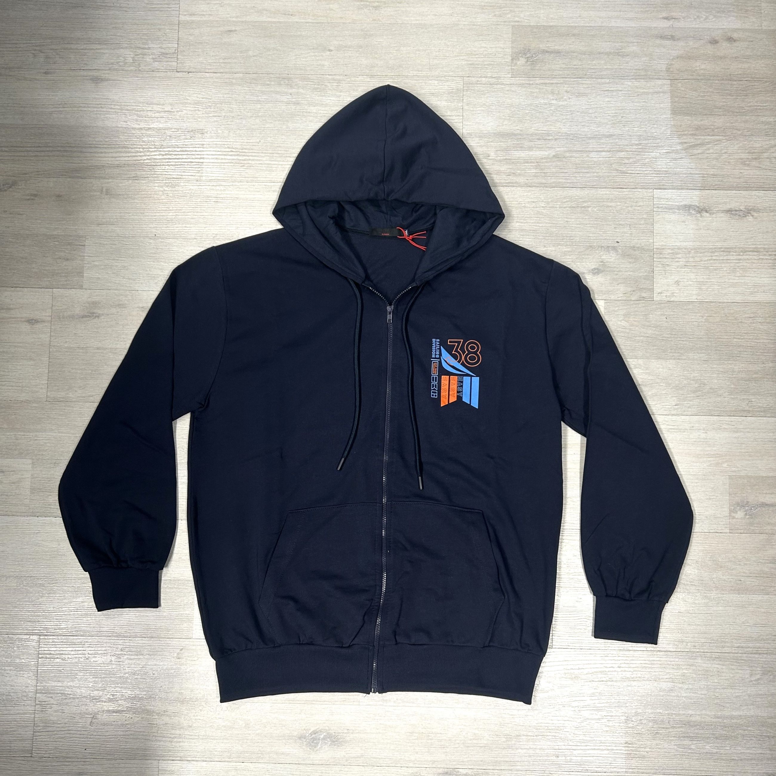 Felpa uomo Maxfort in cotone con cappuccio e zip, taglie grandi