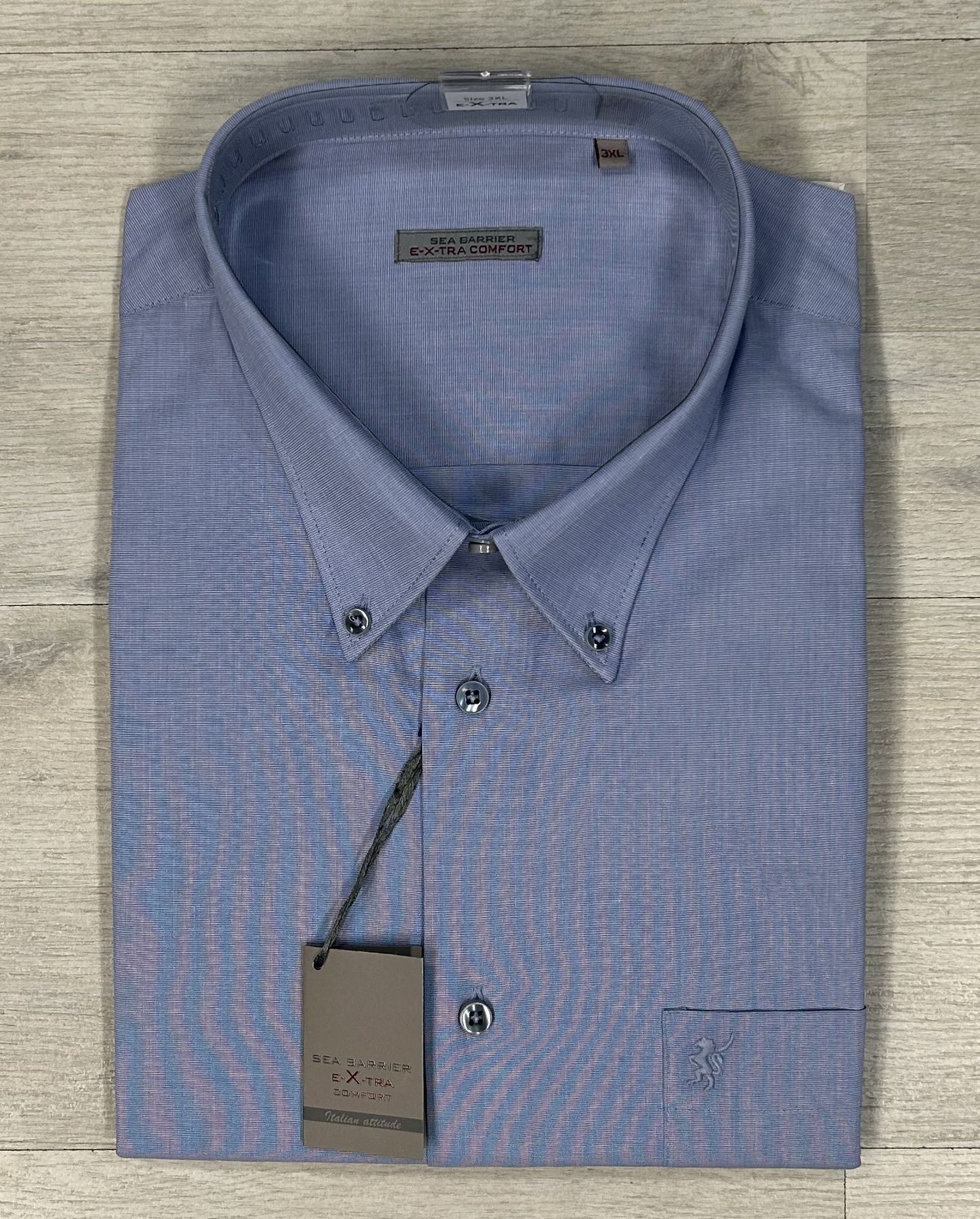 Camicia uomo taglie grandi Sea Barrier in cotone 100%-Manica lunga extra comfort