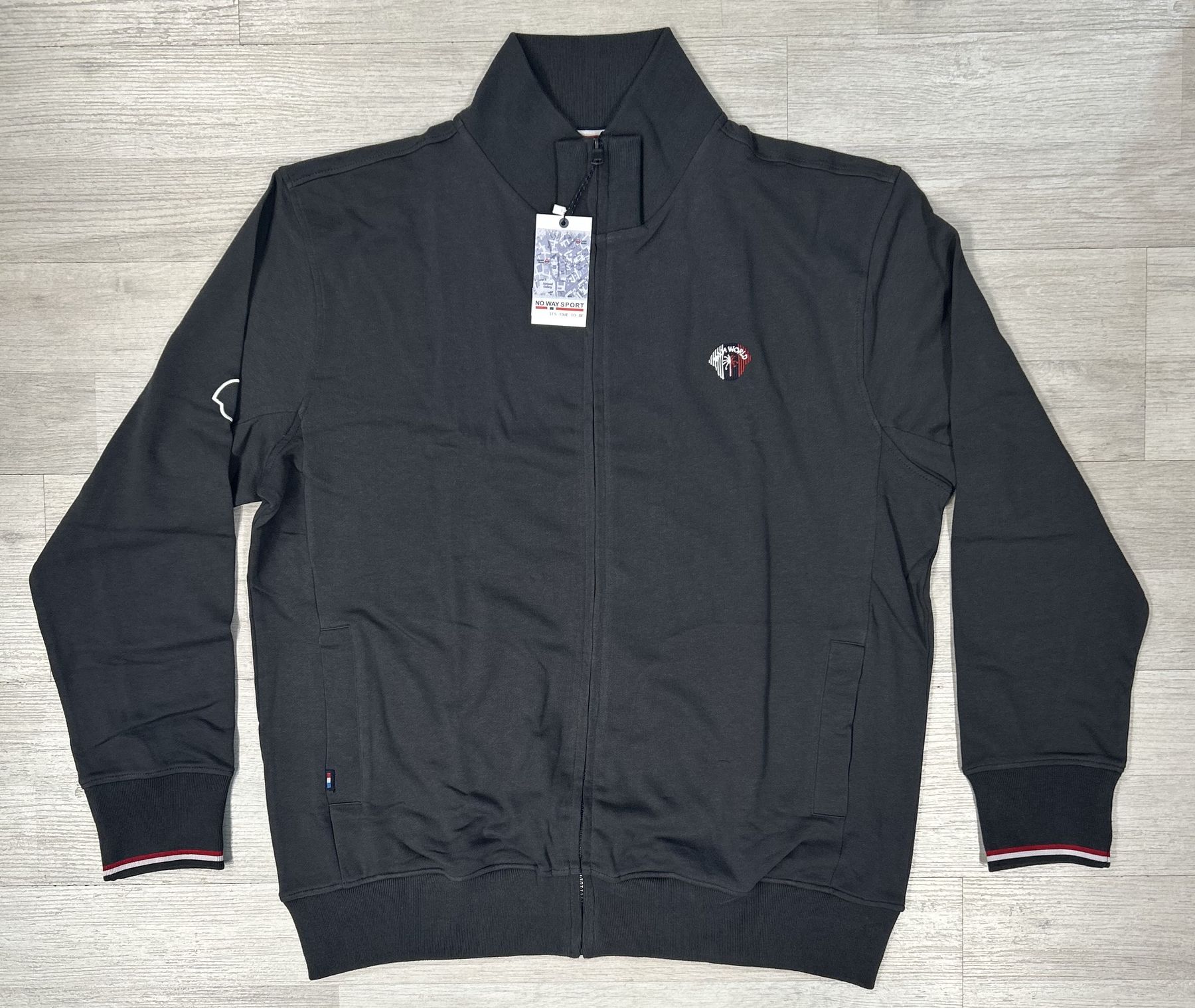 Felpa full zip in cotone No Way Sport articolo SB24901/CONF