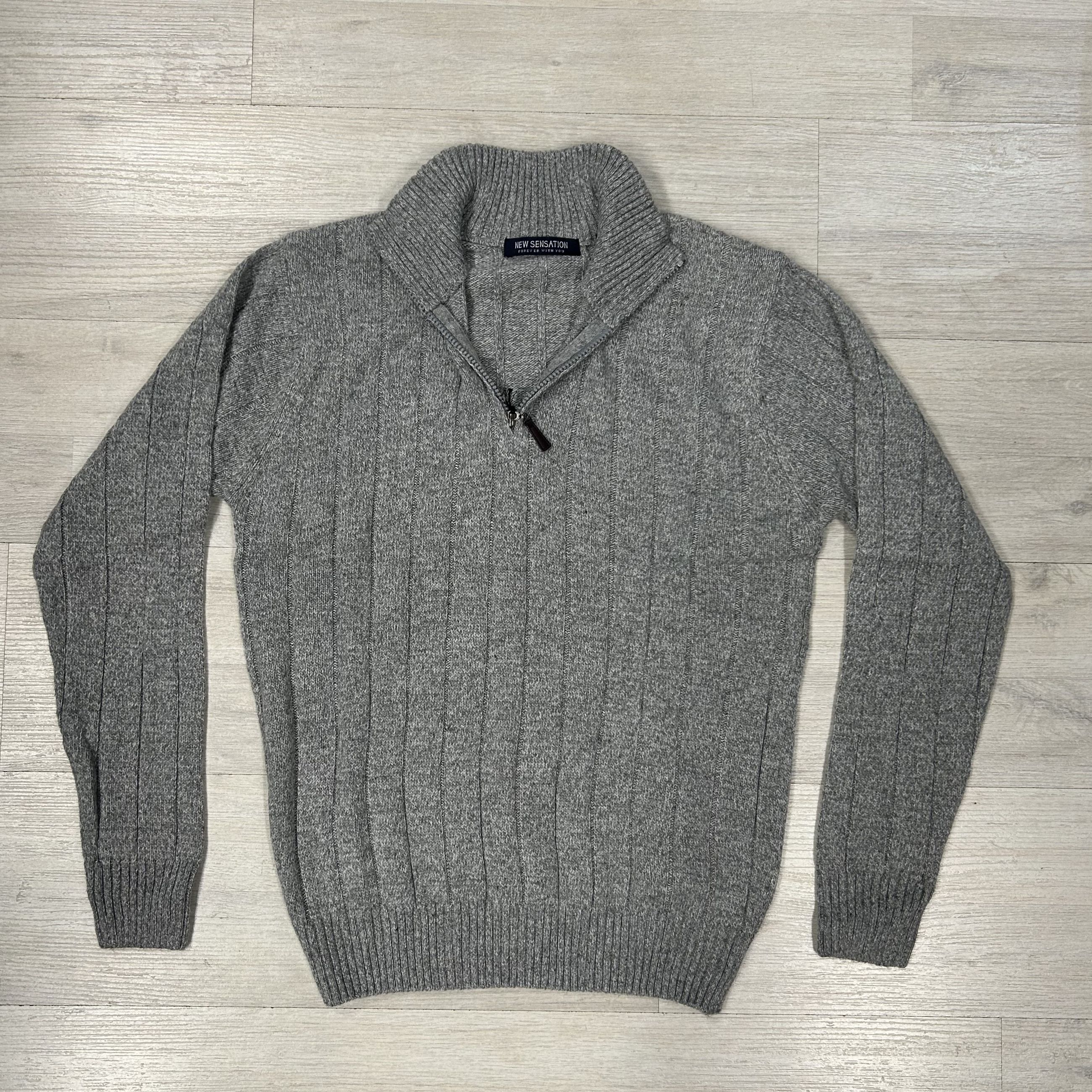Maglione uomo mezza zip in misto lana