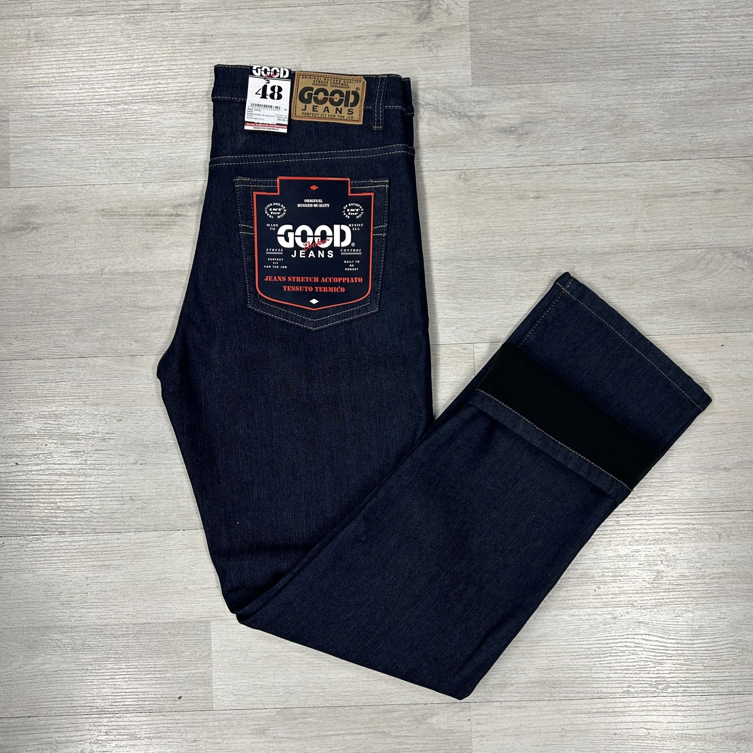 Jeans invernale da uomo Good con interno in pile e vita alta