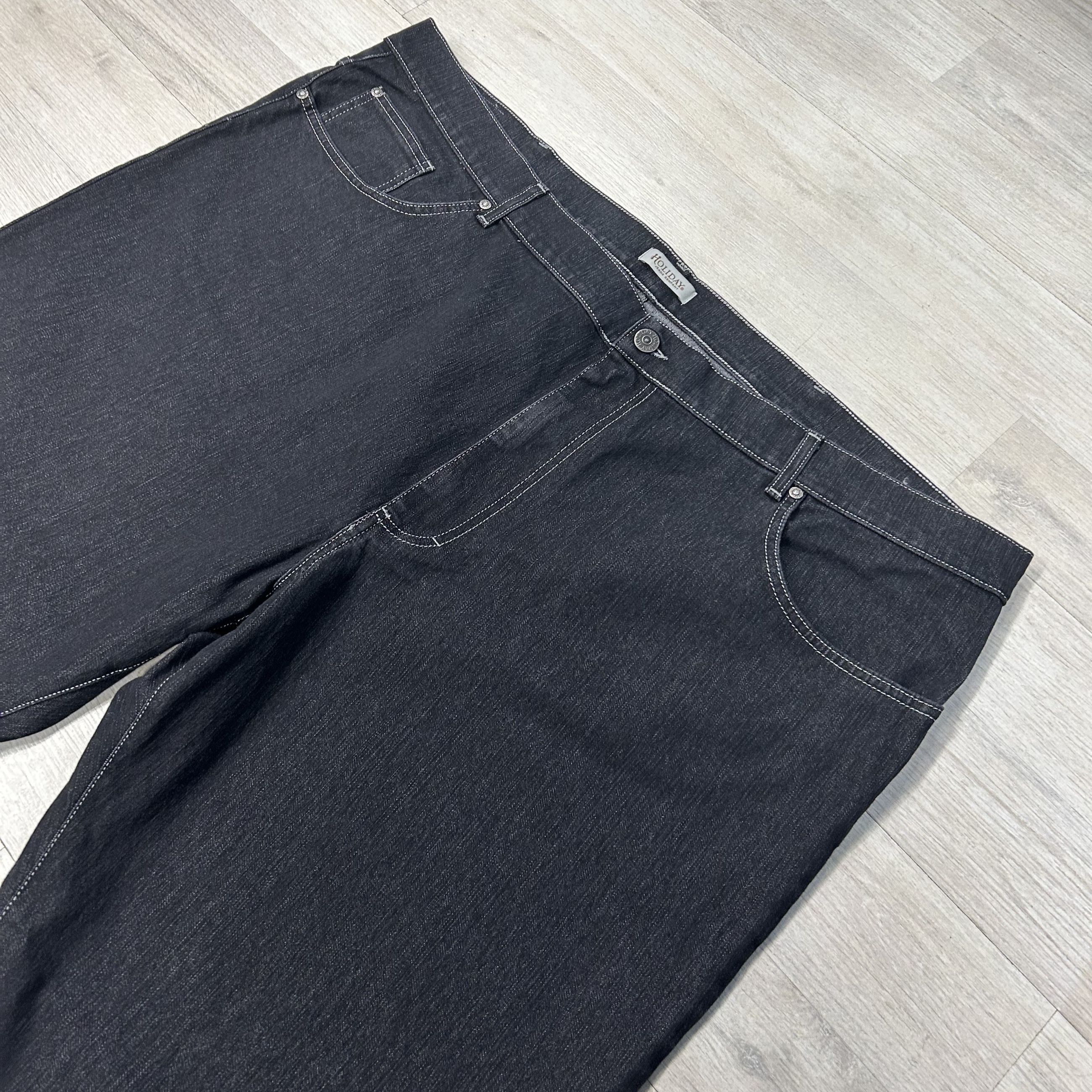 Jeans Uomo Taglie Forti Con Elasticizzato, Girovita Fino A 140 Cm, Chiusura Con Bottone