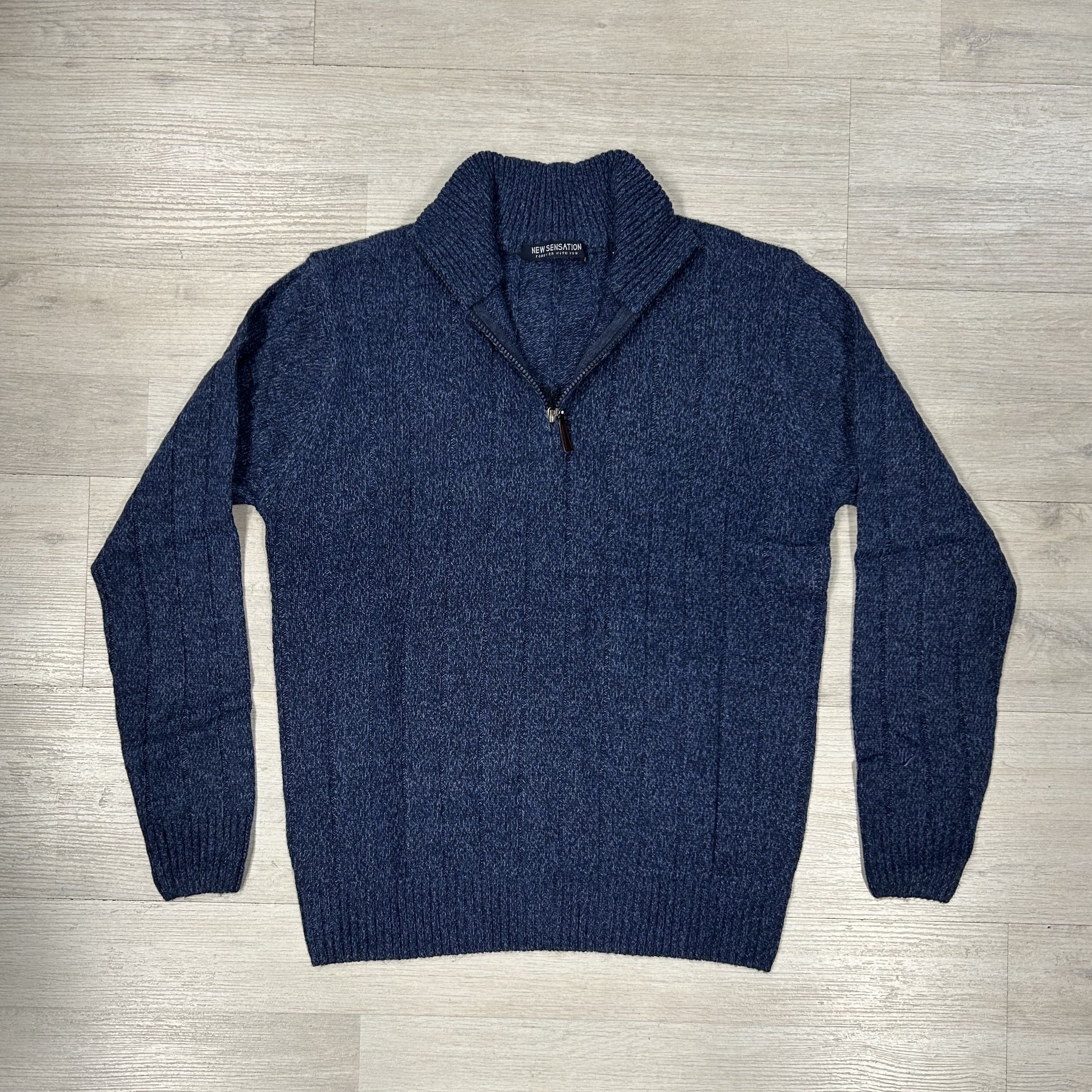 Maglione uomo mezza zip in misto lana