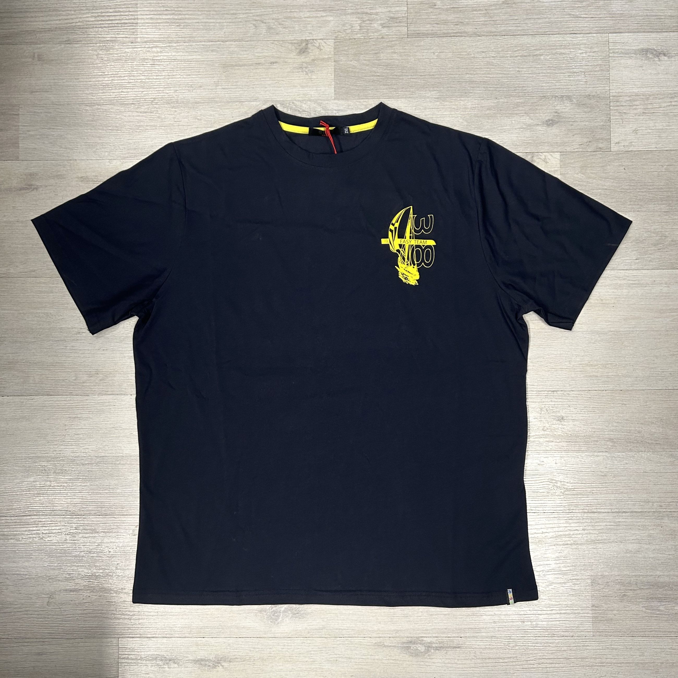 T-shirt Maxfort Uomo Taglie Grandi Blu Navy con stampa- Maglietta Cotone Comfort Fit