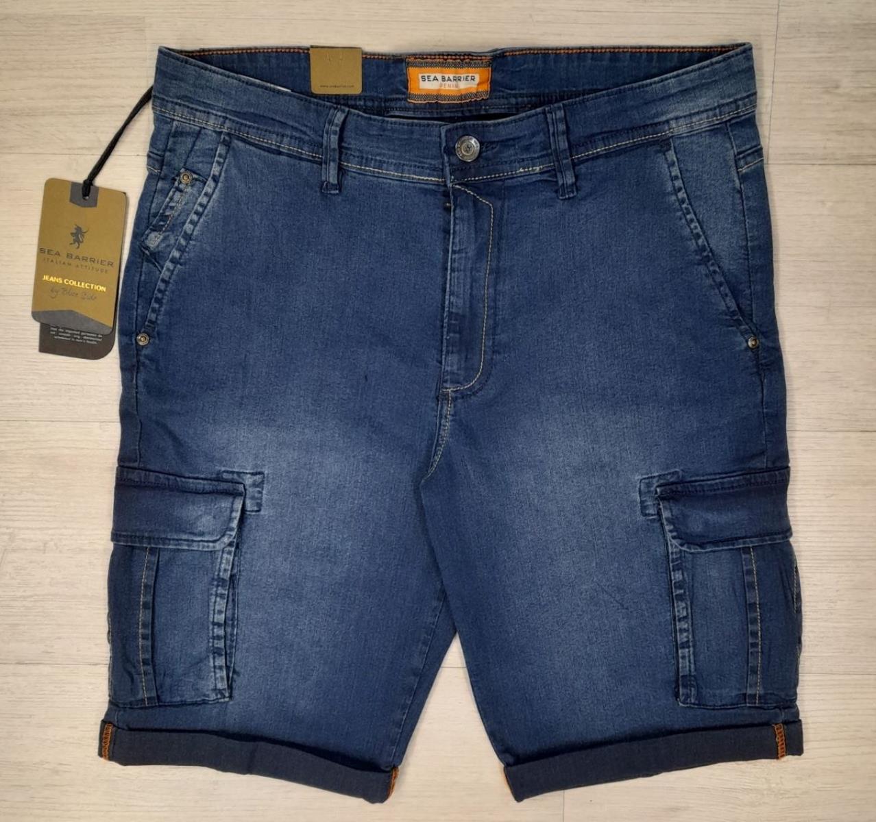 Bermuda in jeans con tasconi laterali Sea Barrier articolo NETBALL