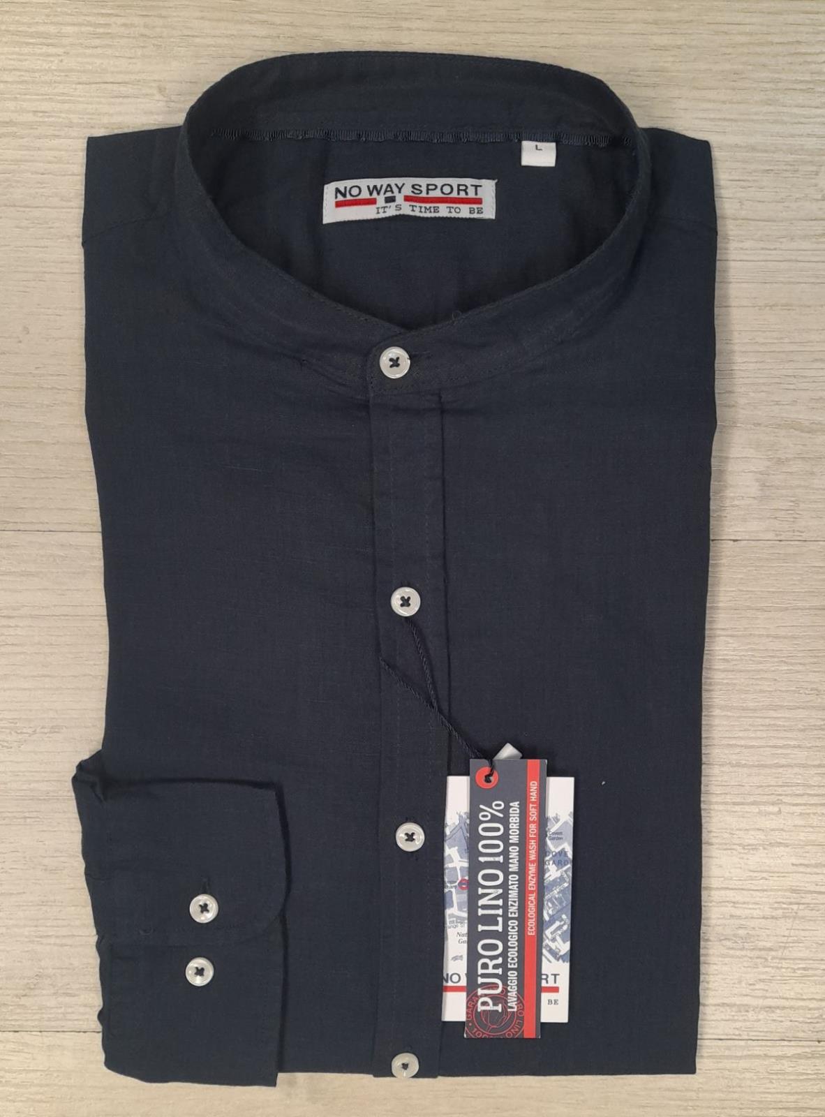 Camicia manica lunga con collo alla koreana  No Way Sport articolo 20105