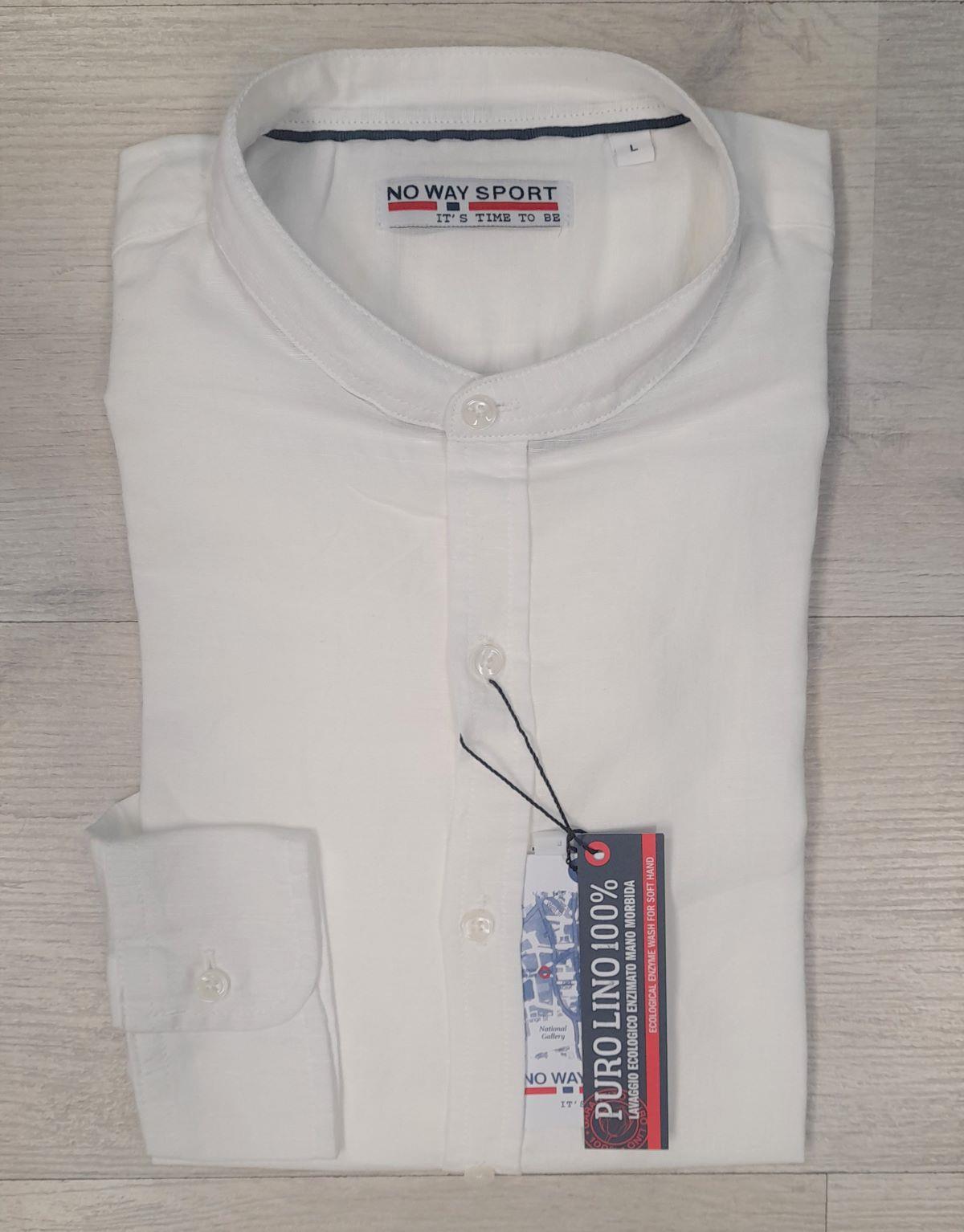 Camicia manica lunga con collo alla koreana  No Way Sport articolo 20105