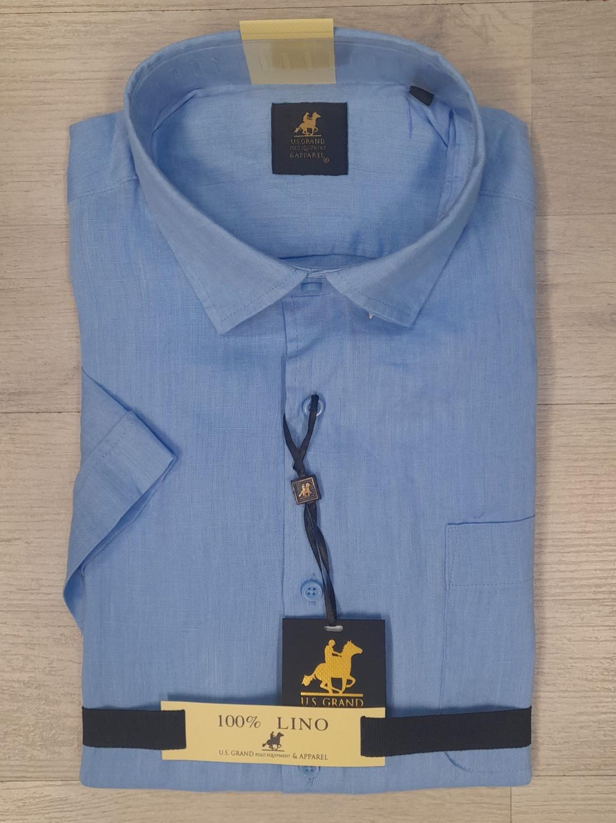 Camicia mezza manica 100% Lino U.S. Grand Polo articolo USC749