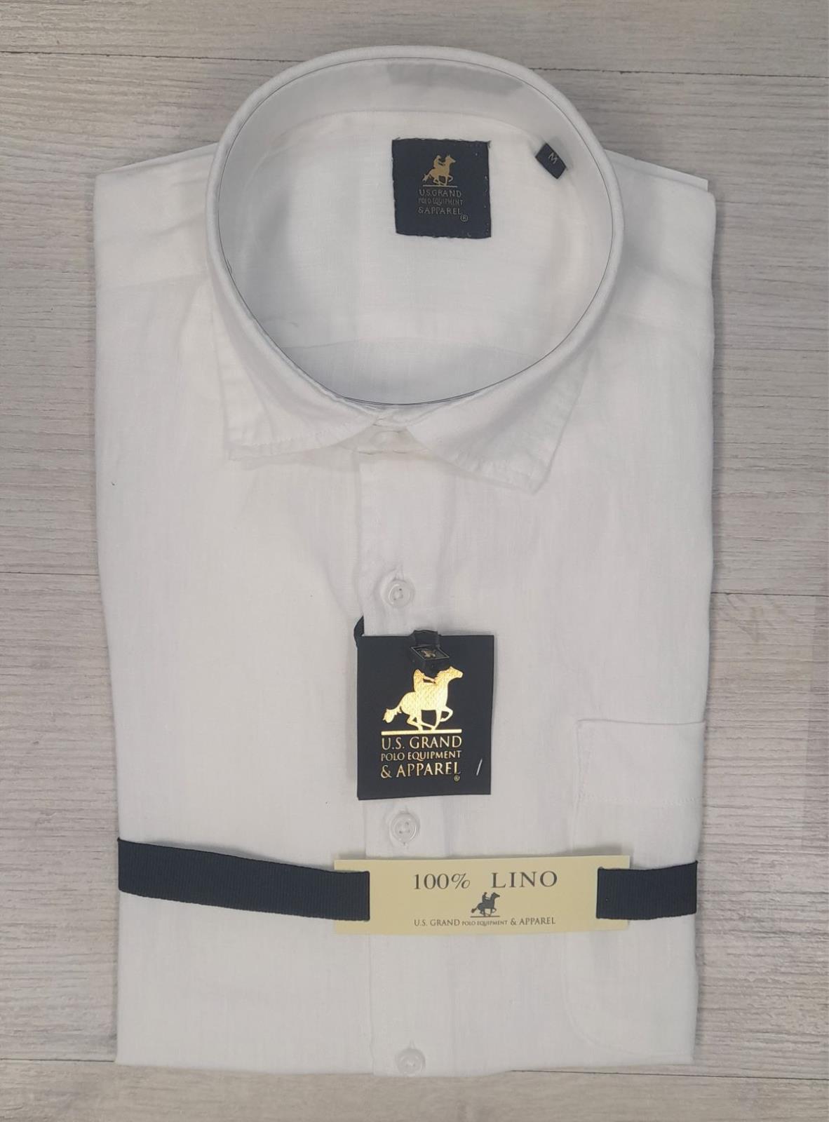 Camicia mezza manica 100% Lino U.S. Grand Polo articolo USC749