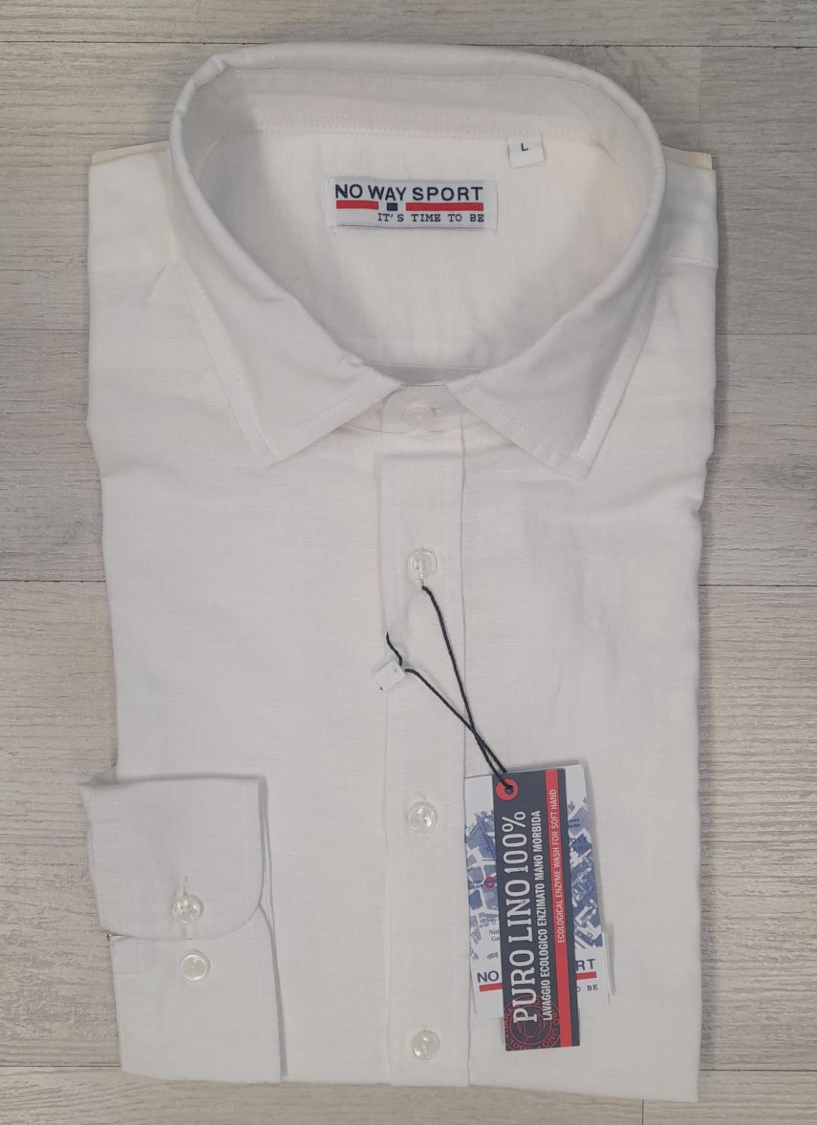 Camicia manica lunga 100% lino No Way Sport articolo 23719