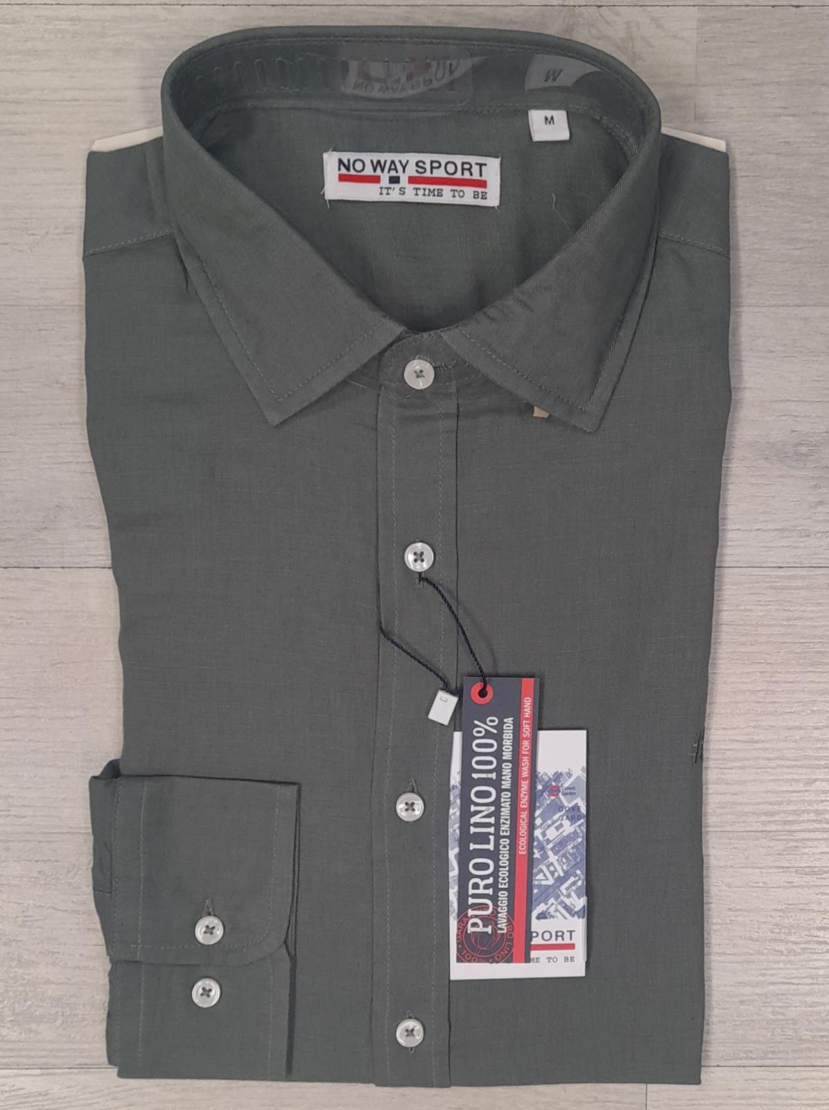 Camicia manica lunga 100% lino No Way Sport articolo 23719