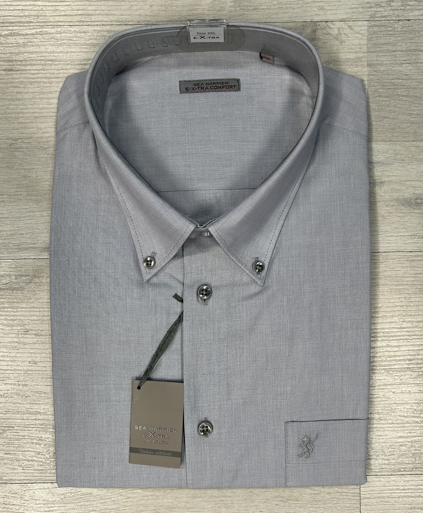 Camicia uomo taglie grandi Sea Barrier in cotone 100%-Manica lunga extra comfort