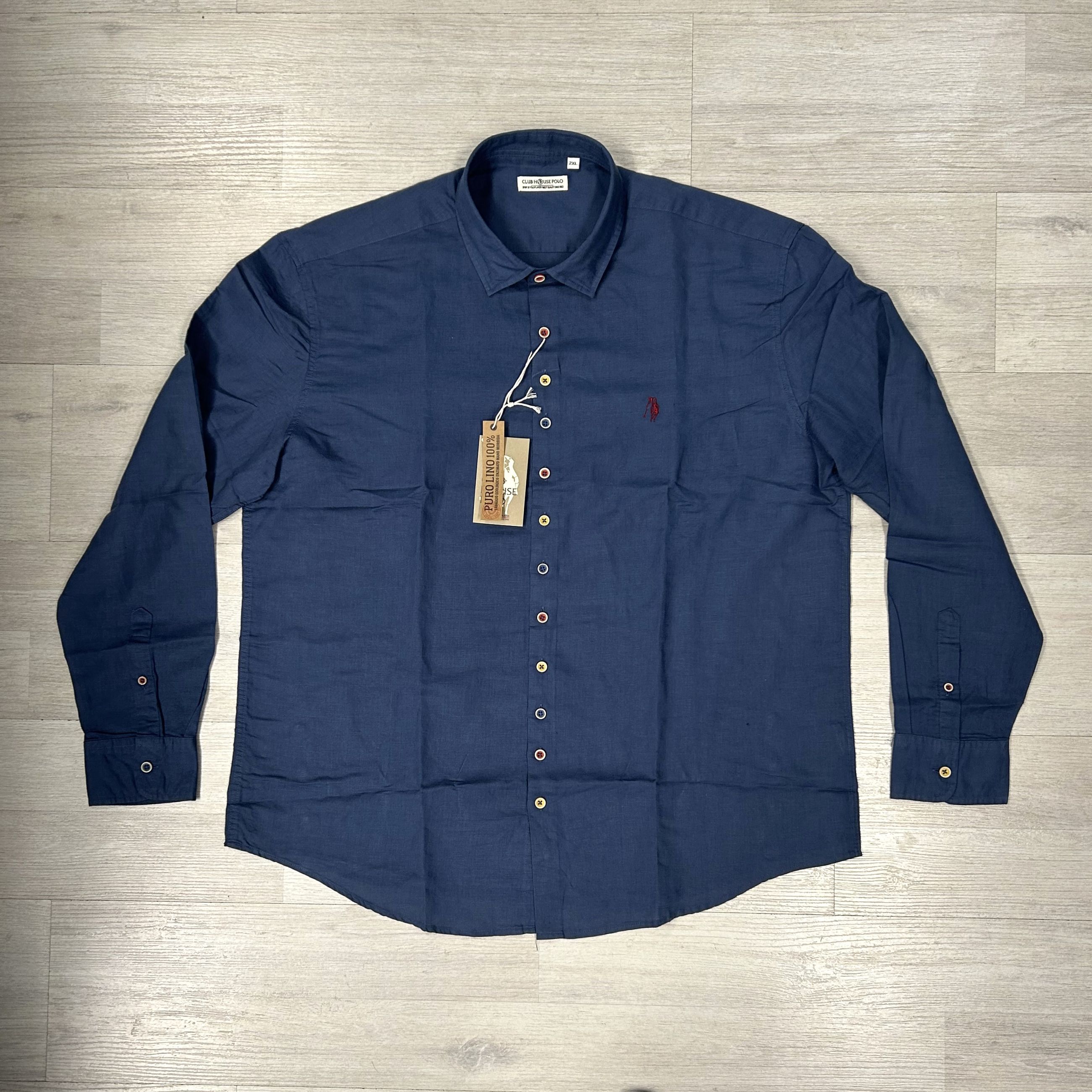 Camicia uomo 100% Lino leggera e traspirante - taglie grandi Club House Polo