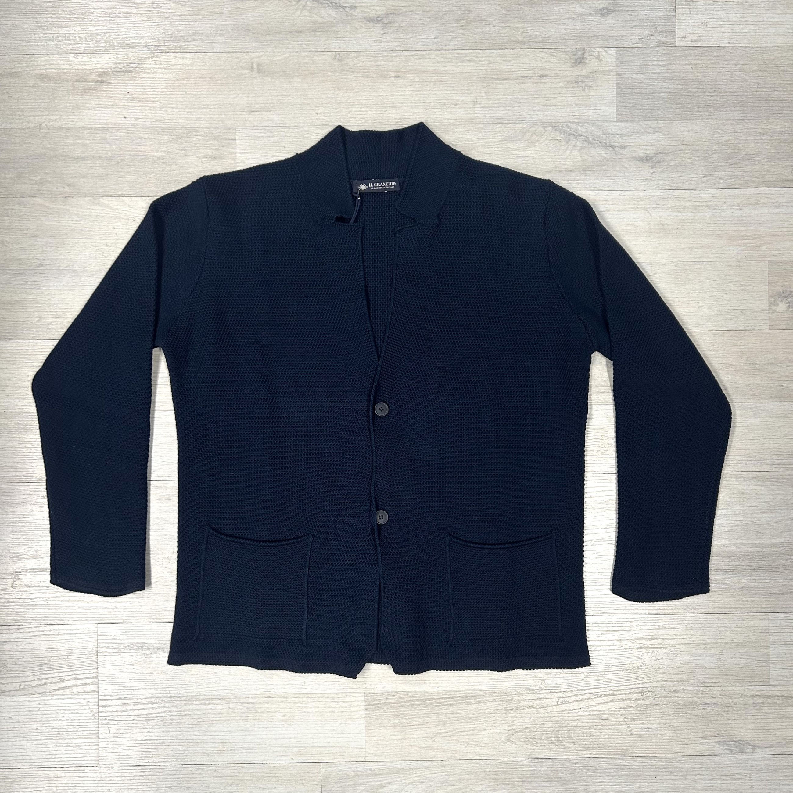 Cardigan uomo in cotone con bottoni Blu - Il Granchio