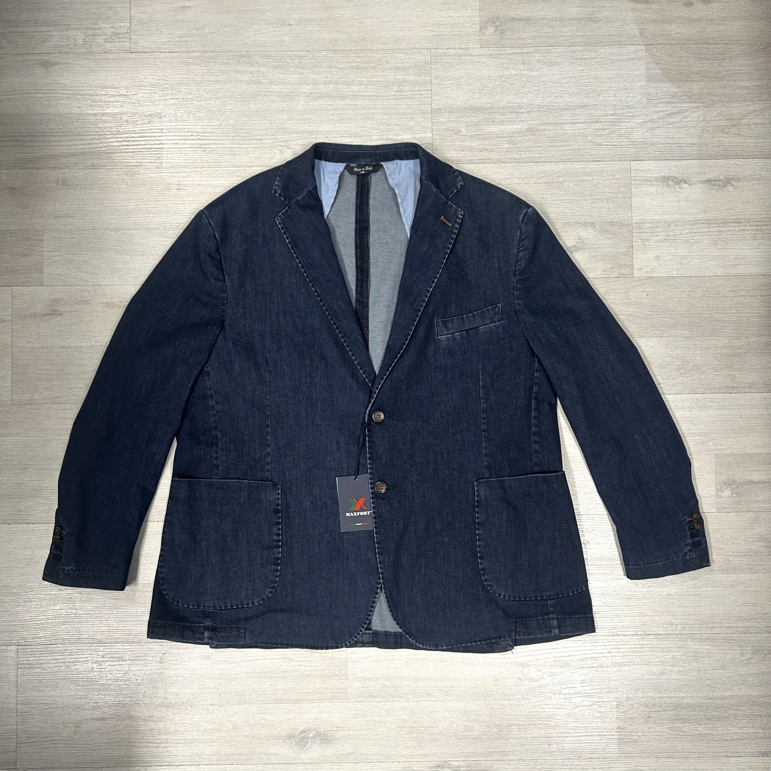 Giacca Maxfort in cotone elasticizzato effetto denim-taglie grandi