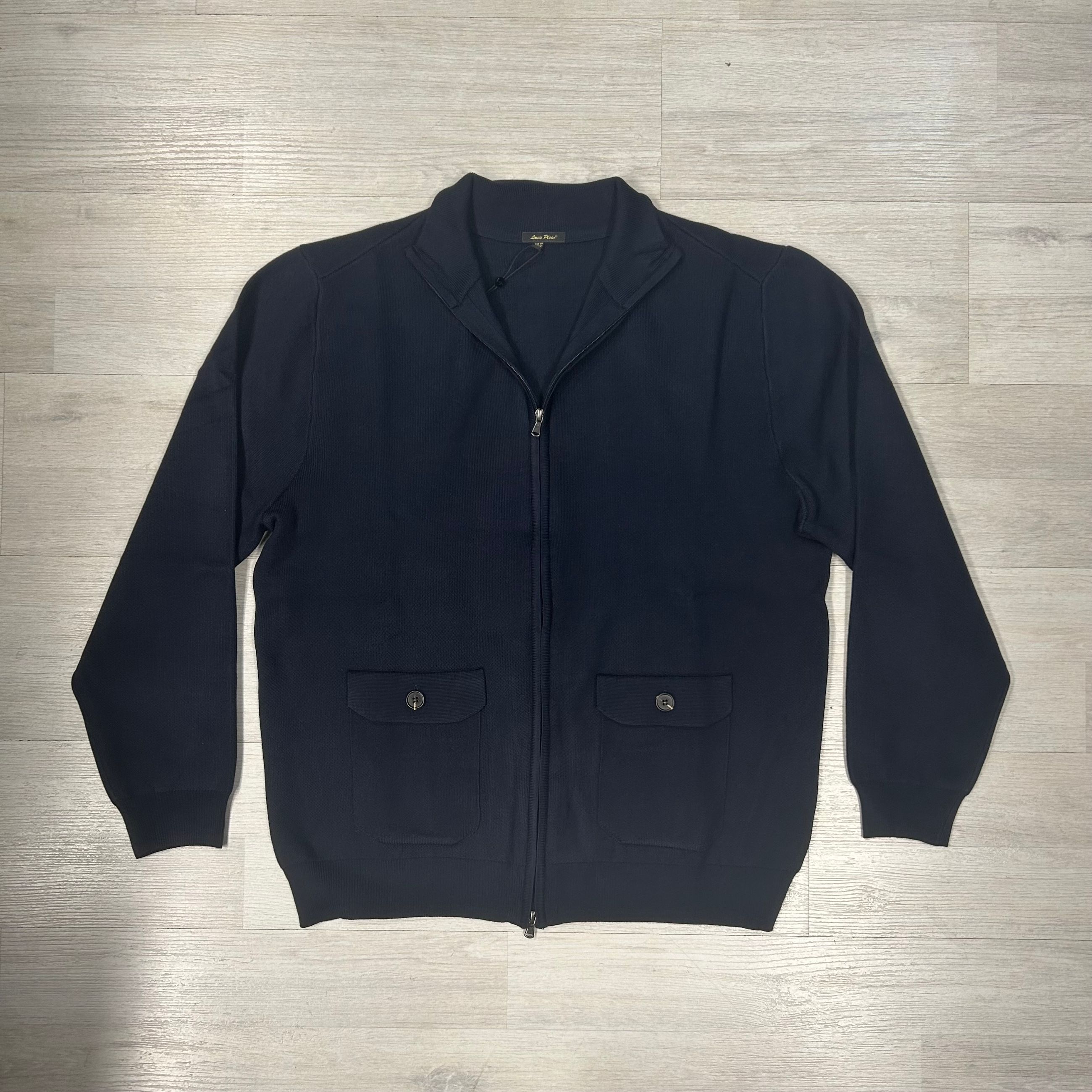 Maglia full zip con tasche applicate - Taglie grandi Louis Plein