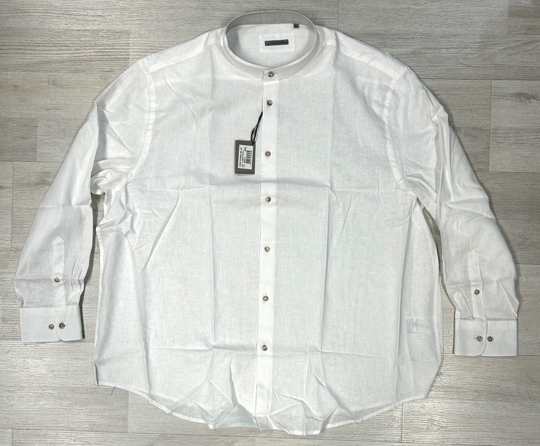 Camicia in lino cotone con collo alla koreana Sea Barrier articolo FERRO/CONF