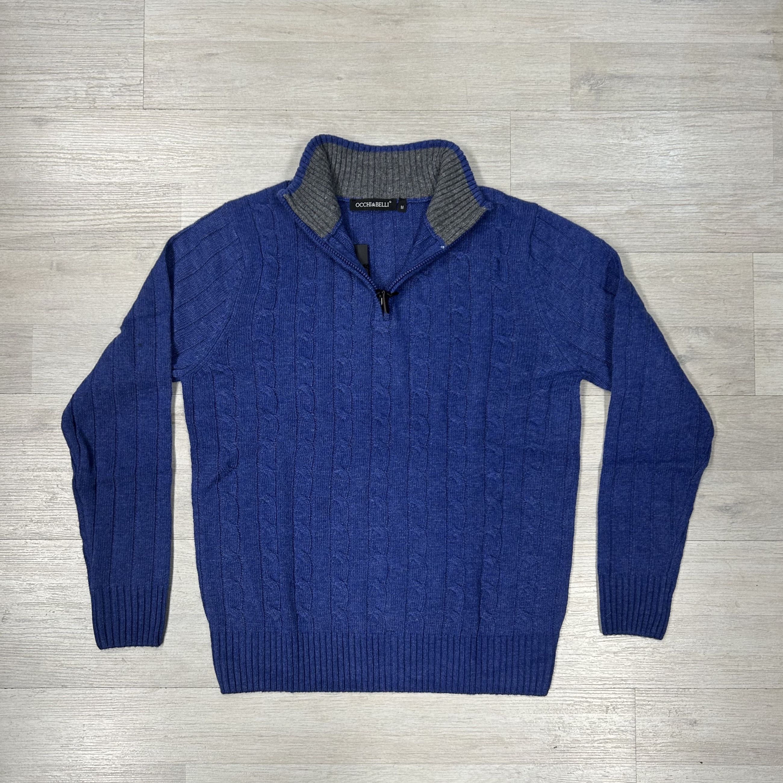 Maglione uomo mezza zip in misto lana