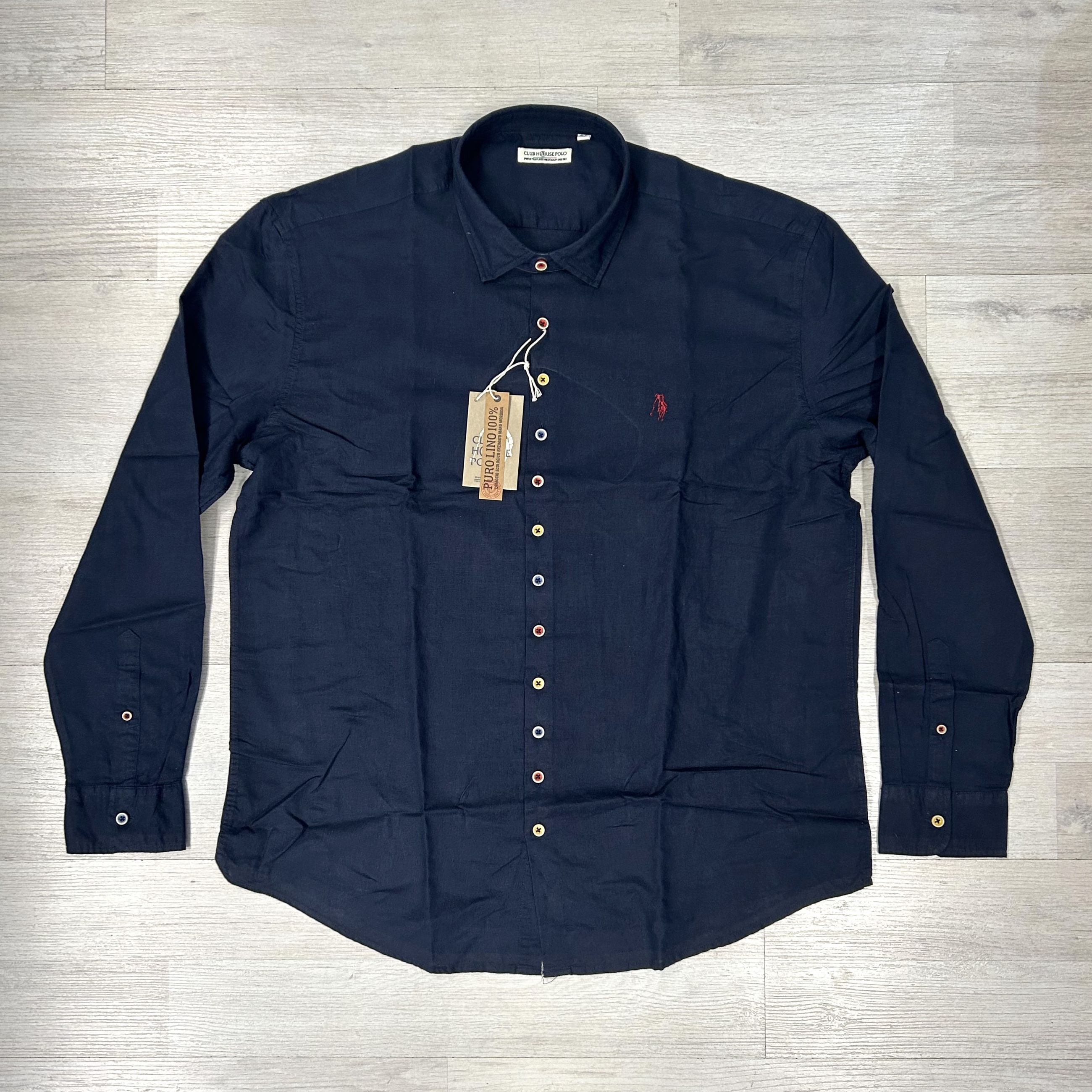 Camicia uomo 100% Lino leggera e traspirante - taglie grandi Club House Polo