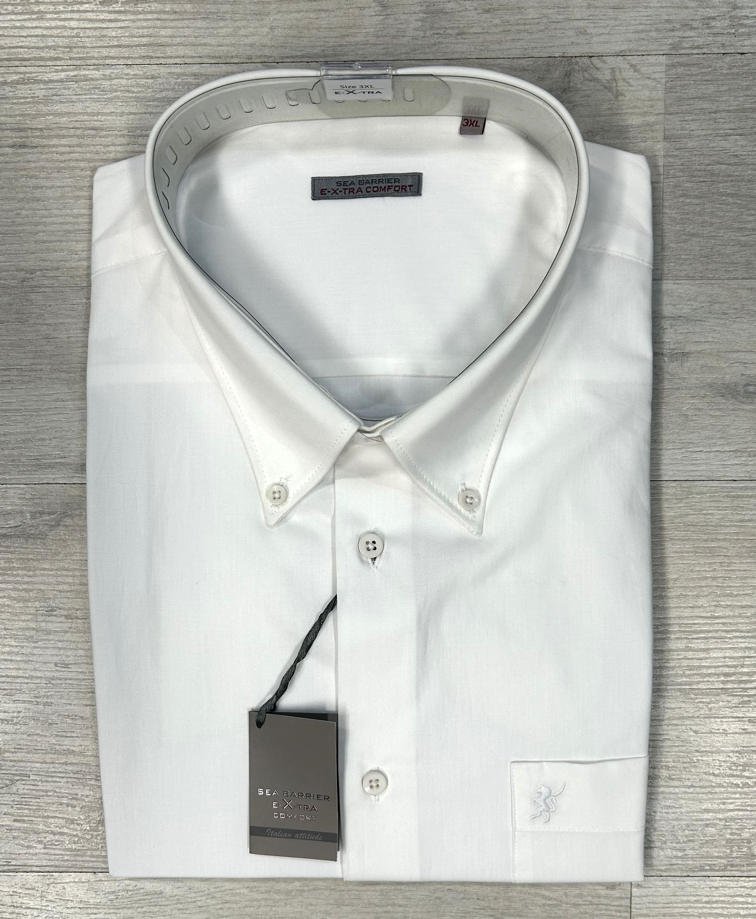 Camicia uomo taglie grandi Sea Barrier in cotone 100%-Manica lunga extra comfort