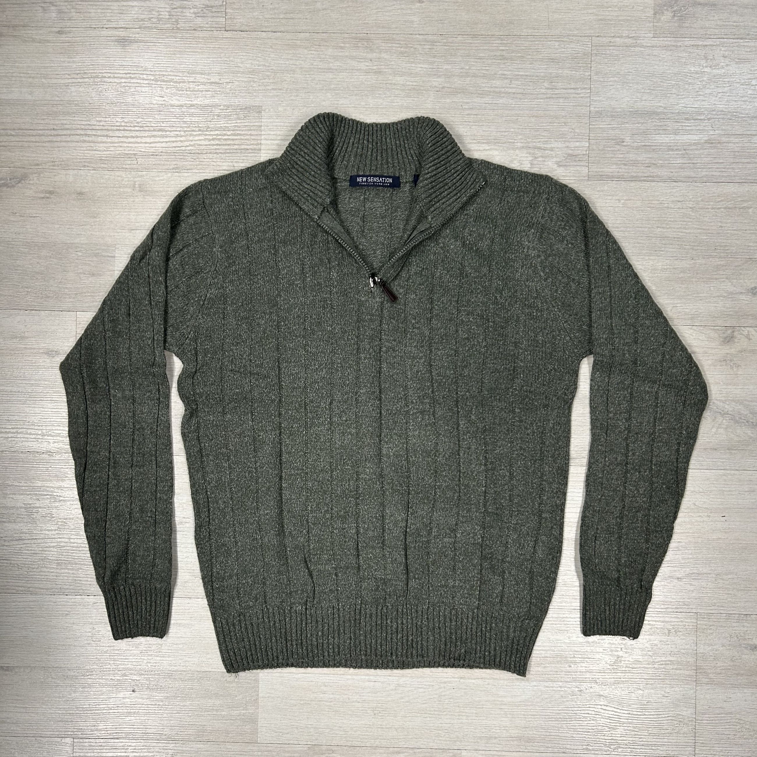 Maglione uomo mezza zip in misto lana
