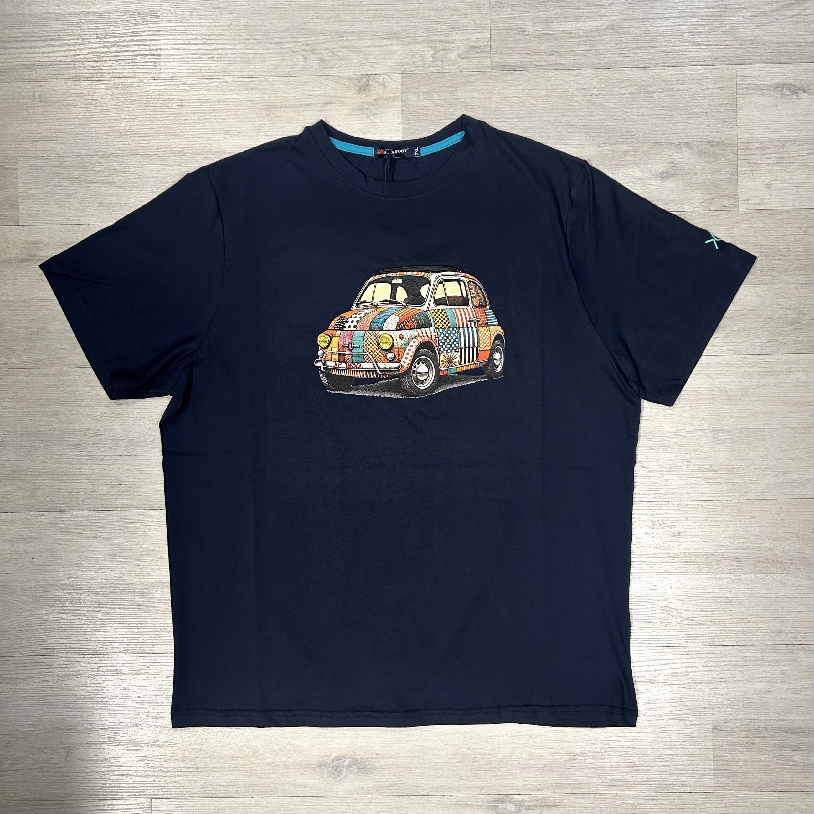 T-shirt uomo girocollo in cotone con stampa vintage- Maxfort