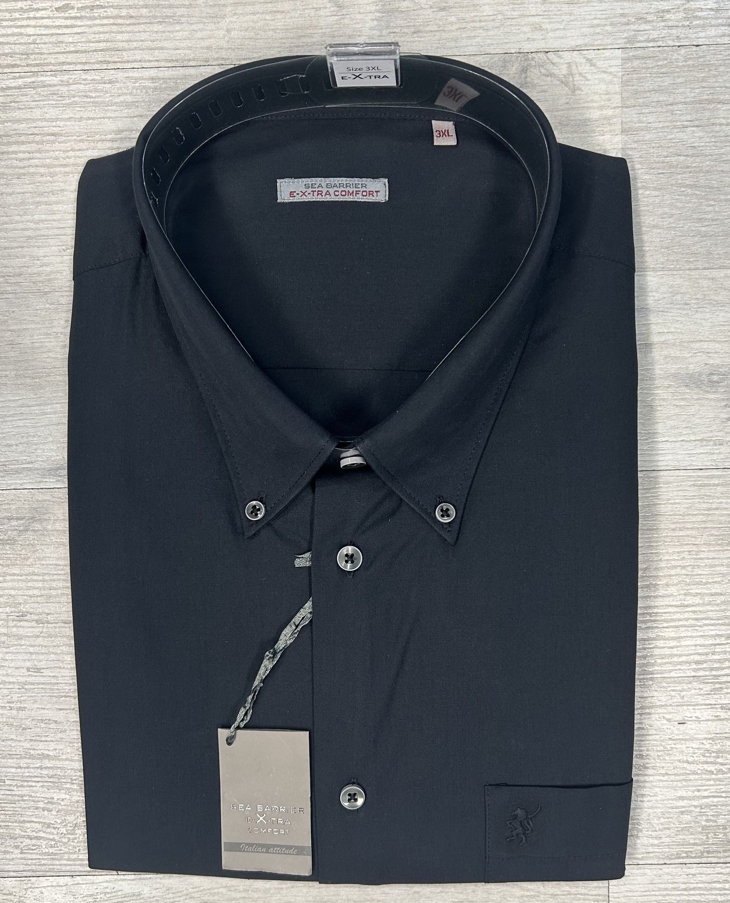 Camicia uomo taglie grandi Sea Barrier in cotone 100%-Manica lunga extra comfort