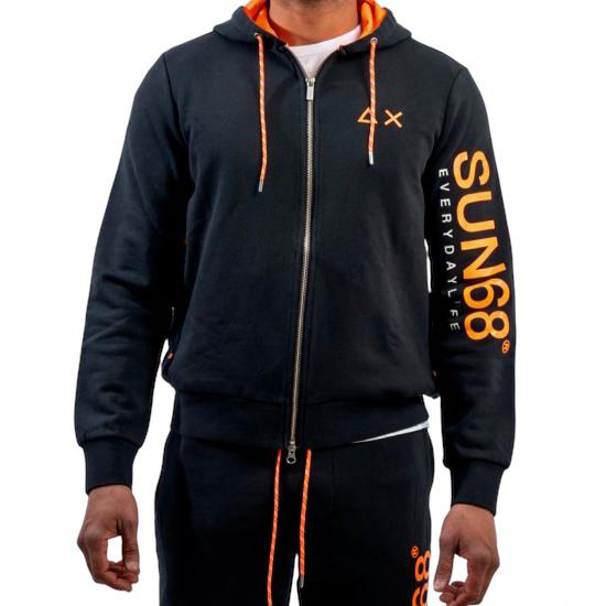 SUN 68 FELPA HOOD ZIP FLUO COTT. FL.