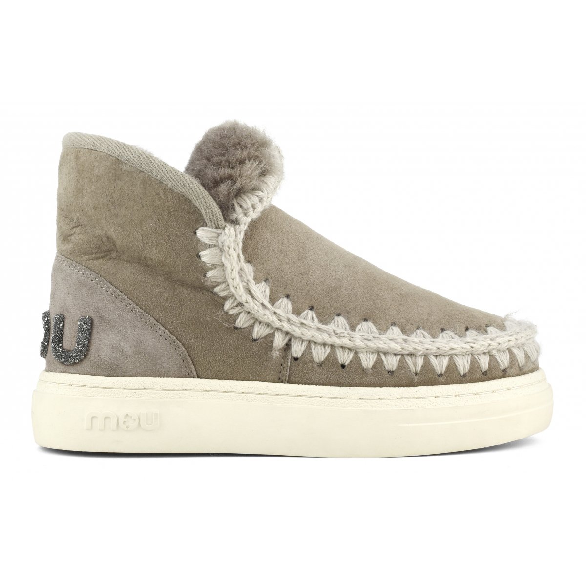MOU MOU Eskimo Sneaker Bold Glitter Logo Ankle Boot
