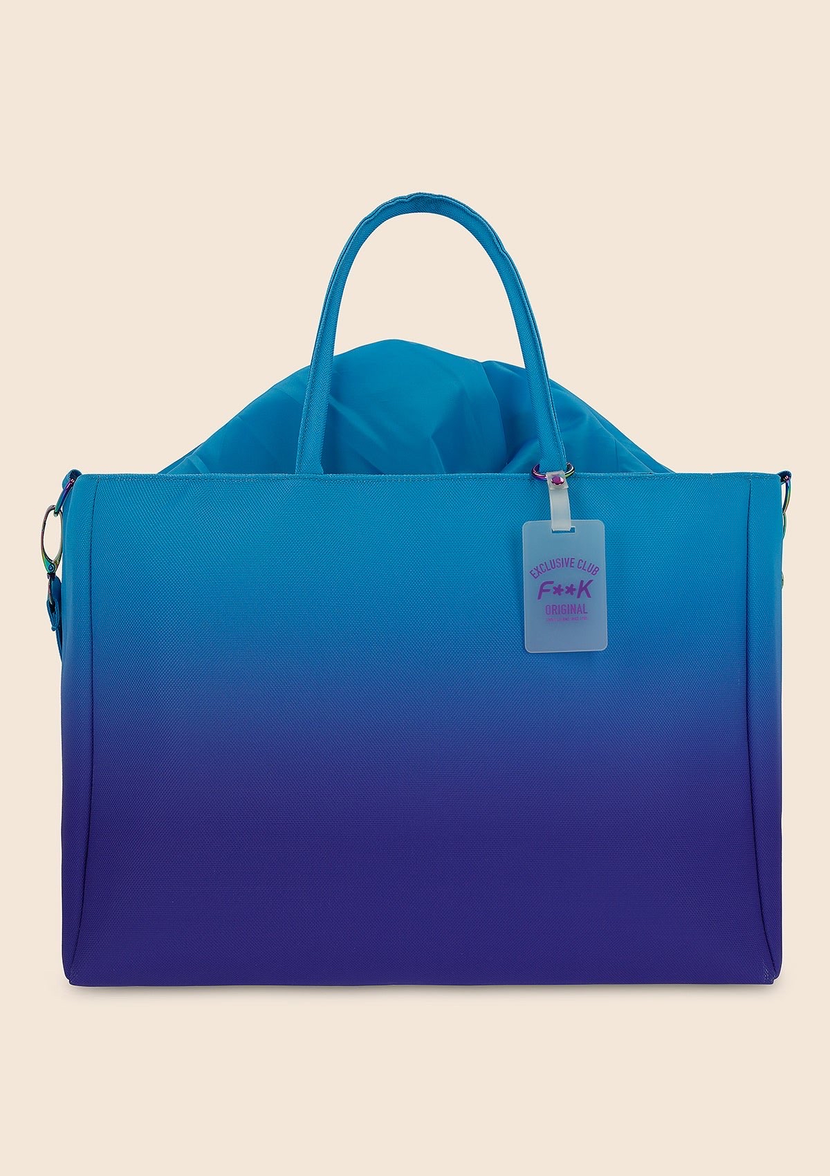 F**K PRINTED CANVAS BEACH  BORSA A MANO   -FA25-A030X46