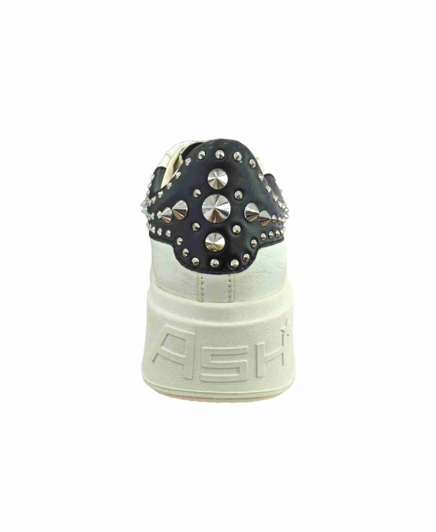 ASH Damen Moby Studs Sneaker – Plateau-Sneaker Aus Leder Mit Nieten-Detail, Weiß, Bequemes Futter