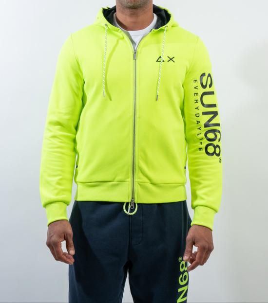 SUN 68 FELPA HOOD ZIP FLUO COTT. FL.