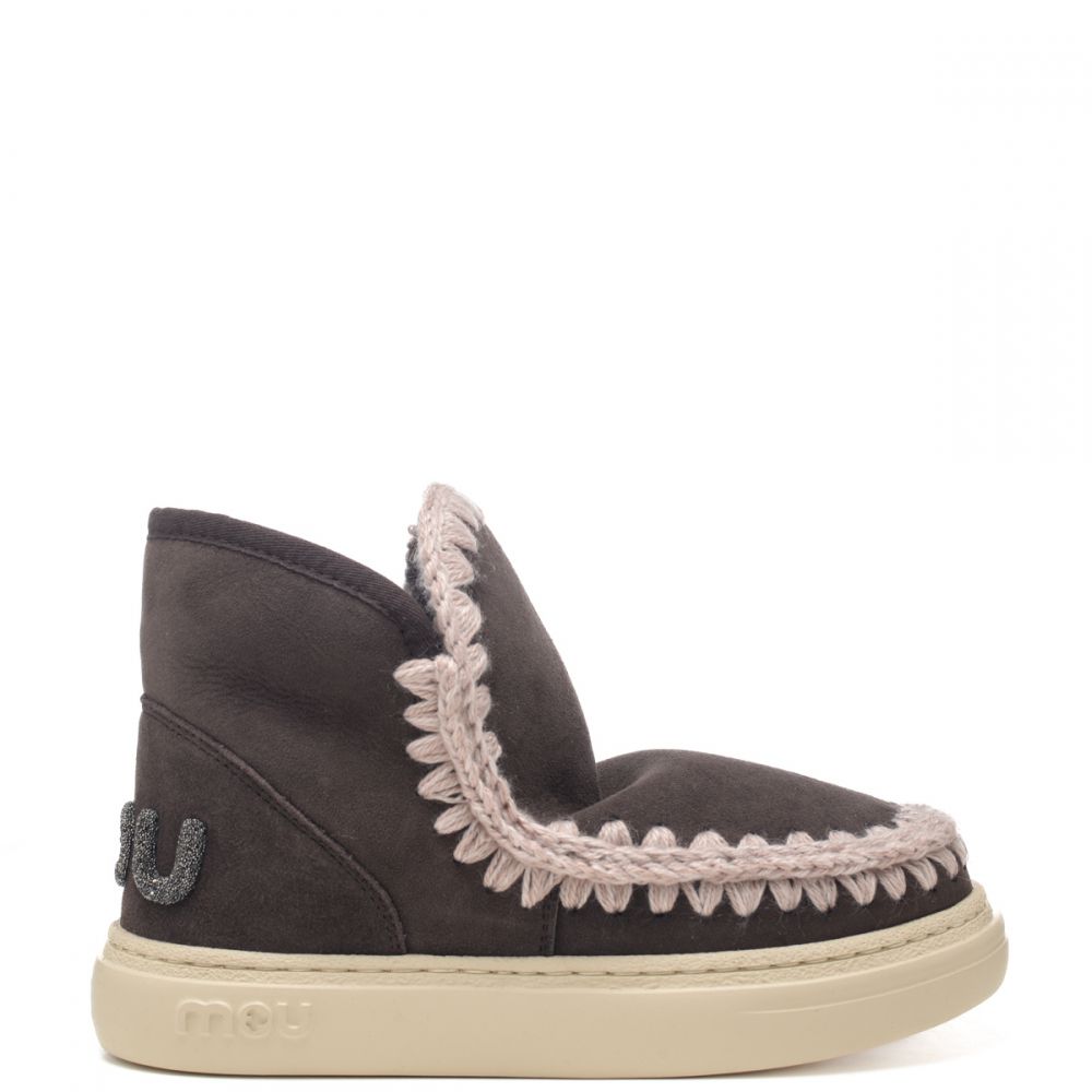 MOU MOU Eskimo Sneaker Bold Glitter Logo Ankle Boot