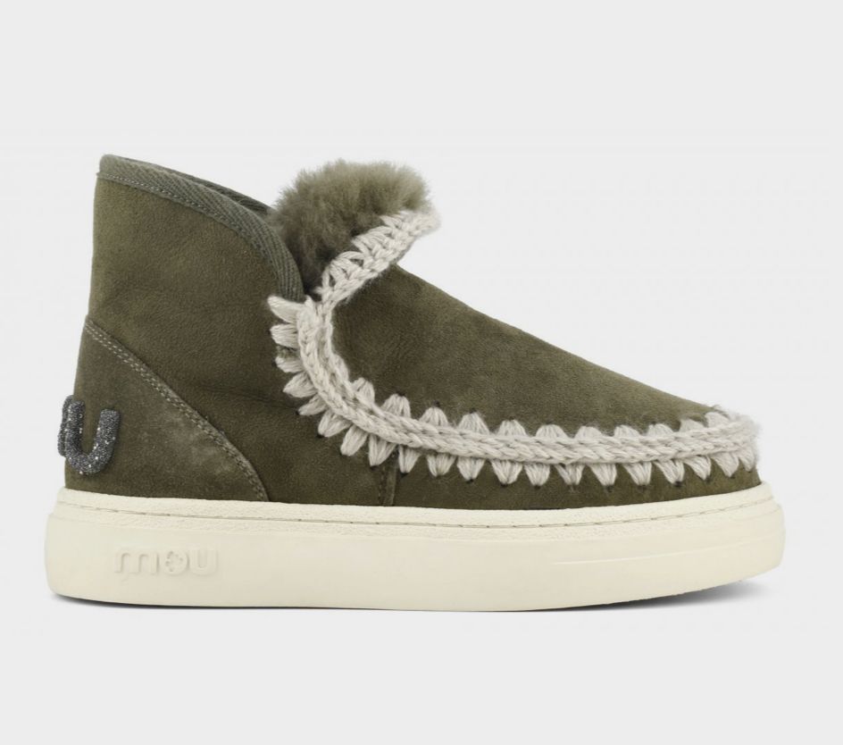 MOU MOU Eskimo Sneaker Bold Glitter Logo Ankle Boot
