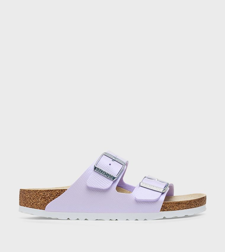 BIRKENSTOCK Ciabatta Arizona shiny lizard purple fog, Birko Flor
