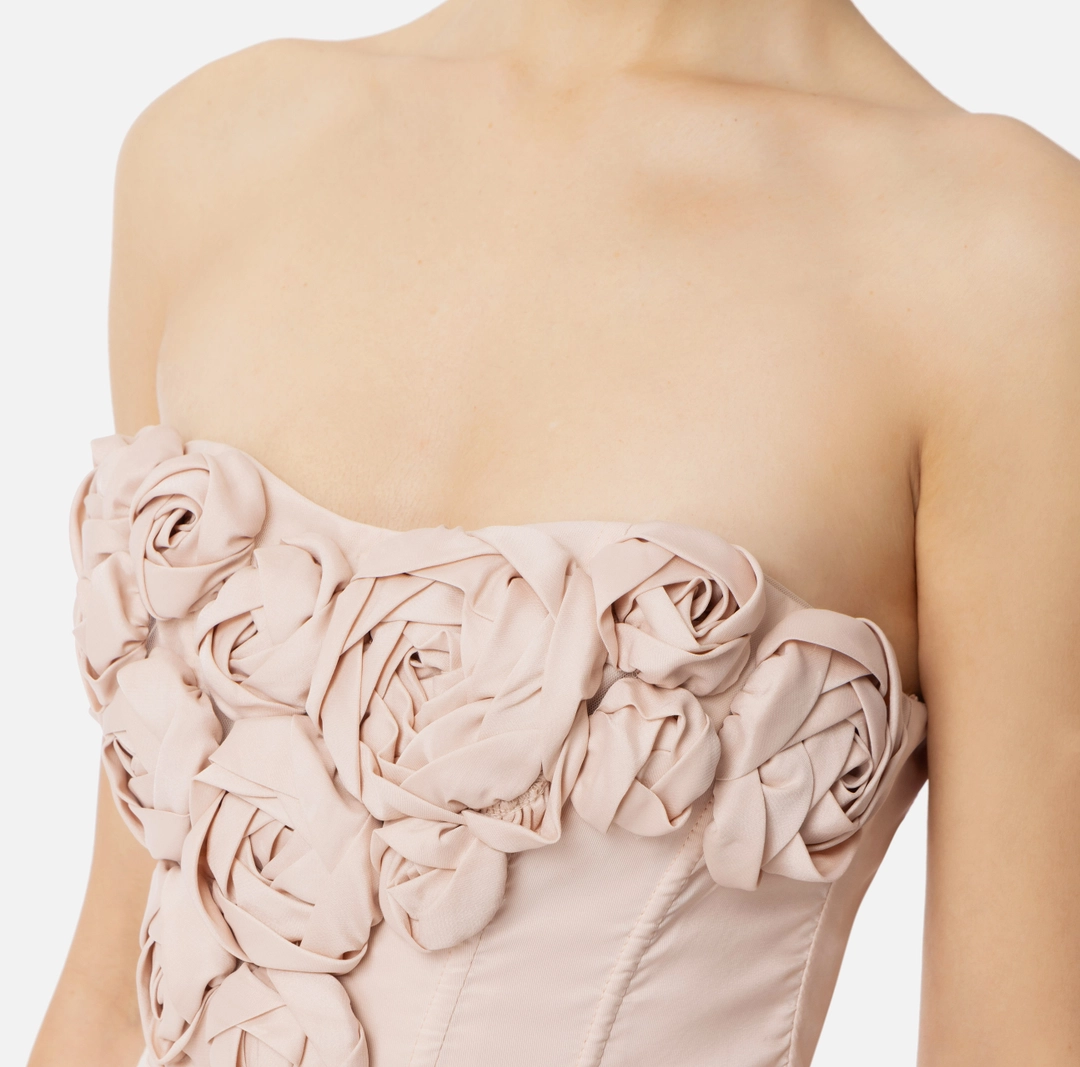 Robe Elisabetta Franchi Noire Et Rose - Taille 42, Neuve Sans étiquettes, Style Mini