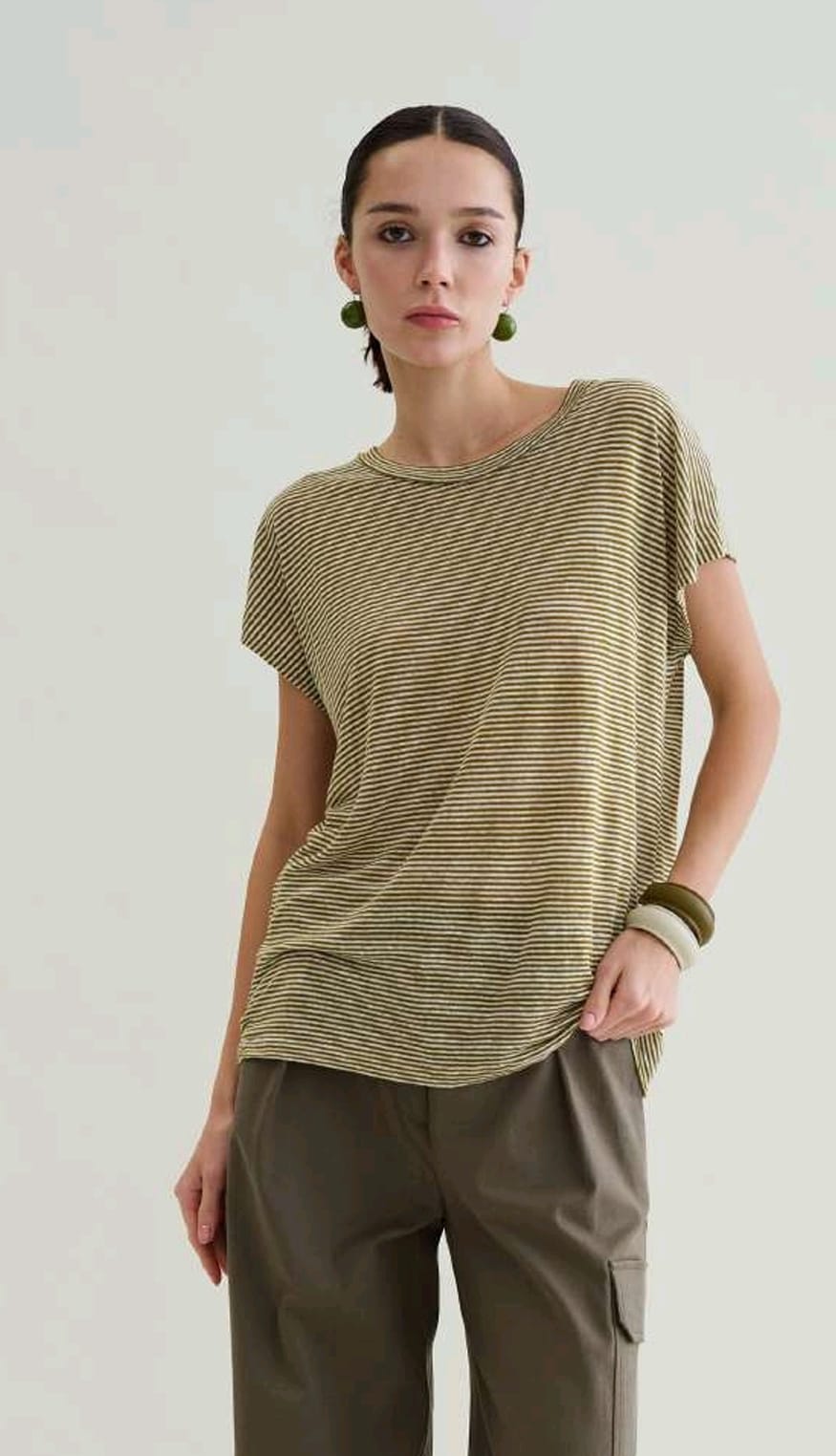 floor T shirt rigata manica corta