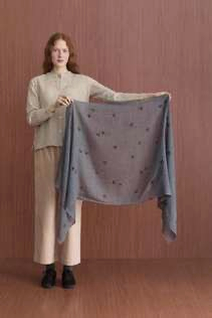 nice things paloma FLYING BIRDS MELANGE WOOL FOULARD
