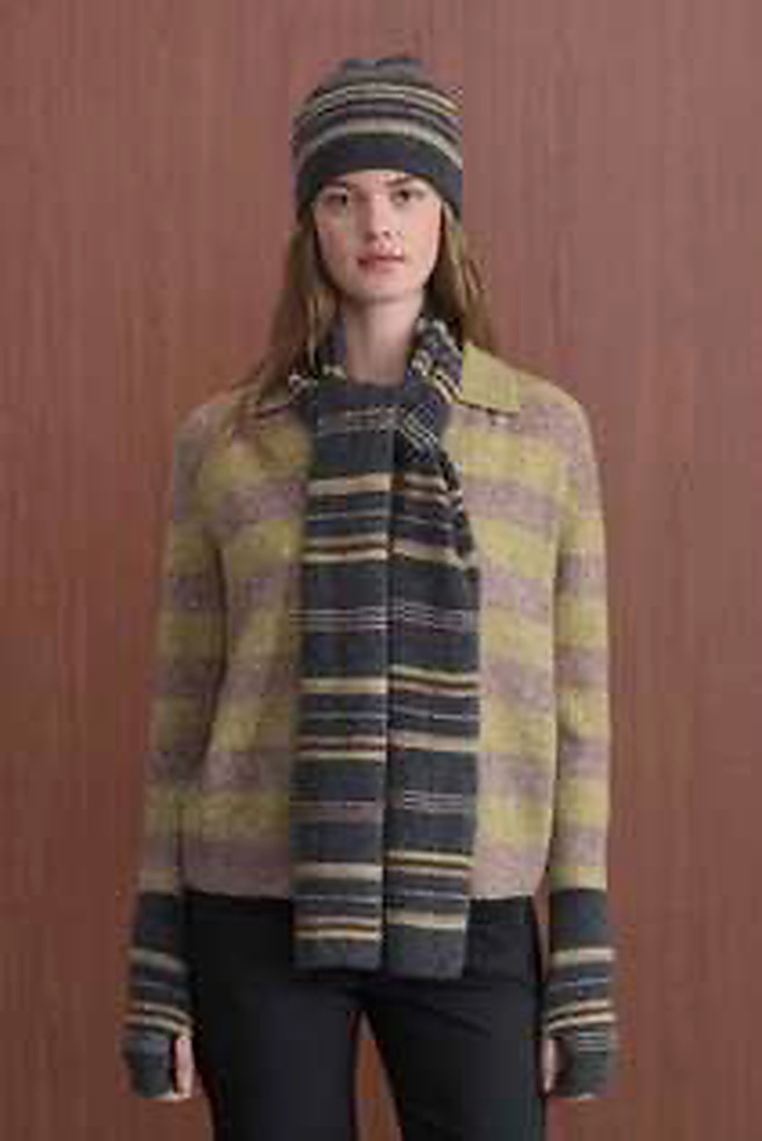 nice things paloma TRICOLOR STRIPED SCARF MID GREY