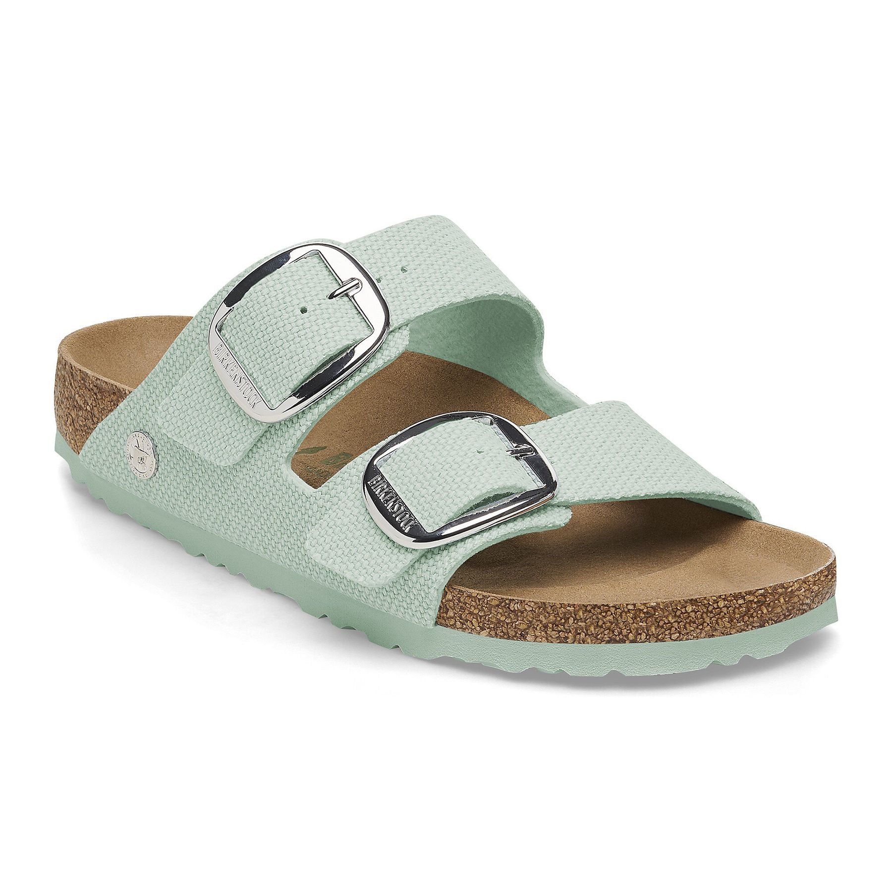birkenstock Arizona Big Buckle surf green veg, Rough Canvas - Calz. S