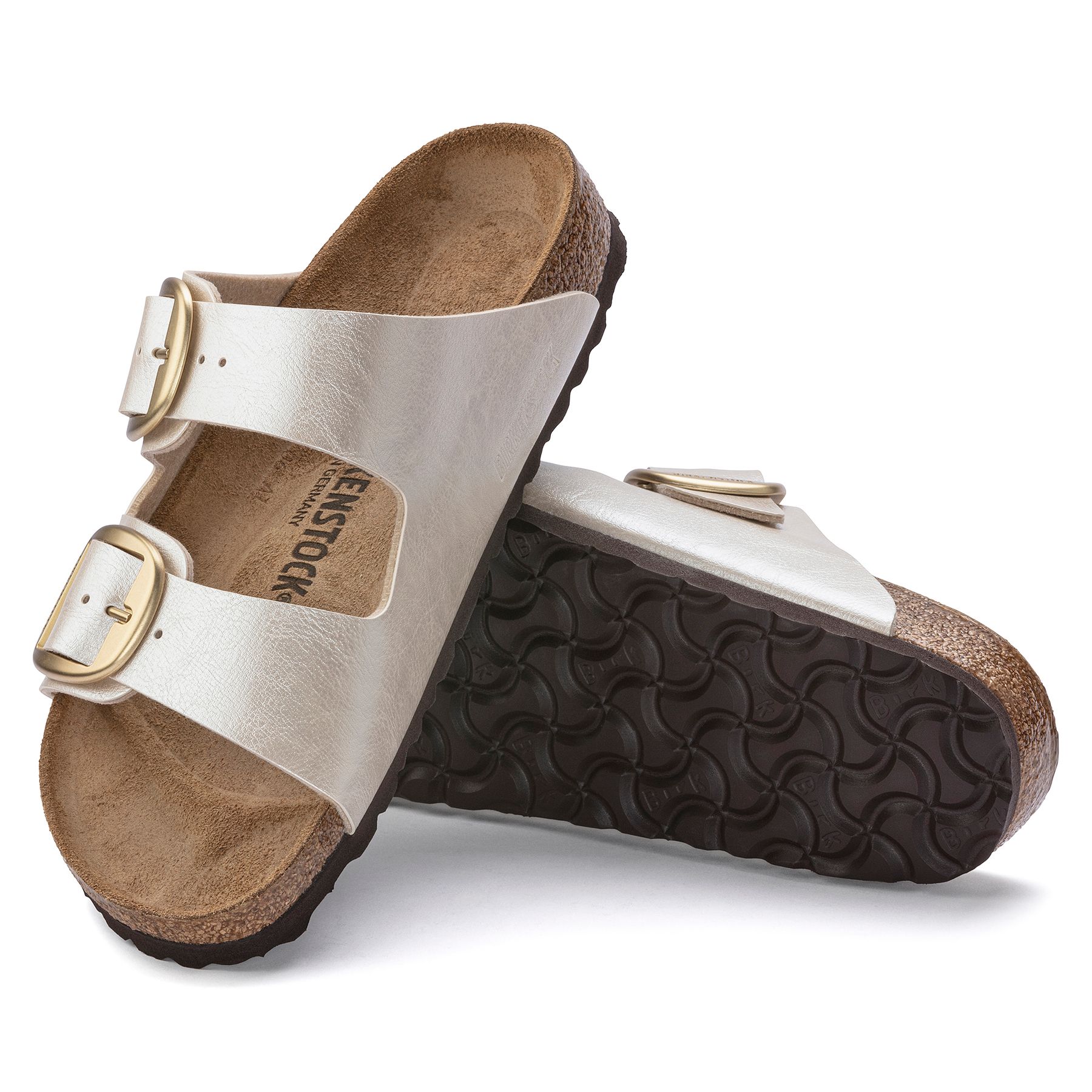 birkenstock arizona big buckle graceful pearl white