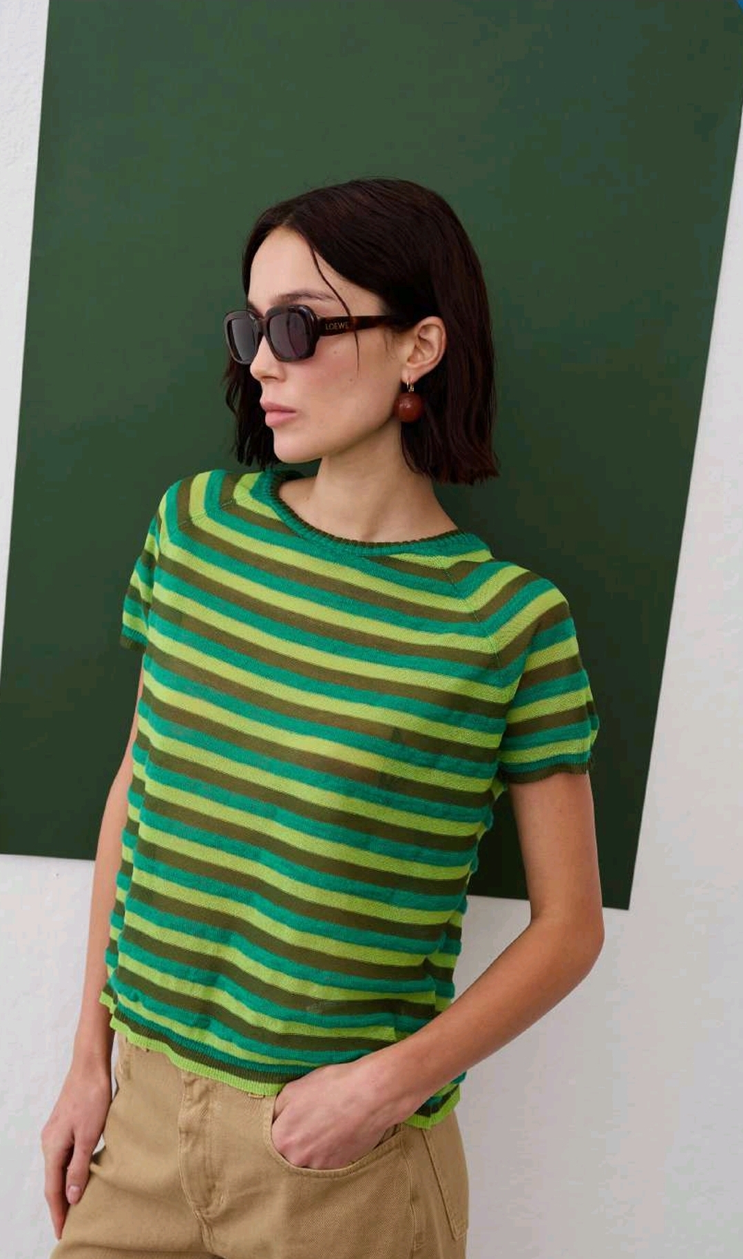 floor Maglia manica corta rigata